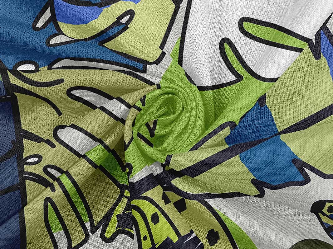 oneOone Rayon Green Fabric with Printed Leaves - 56 Inch Wide Sewing Material by The Yard for DIY Clothing, Dresses, Curtains & Home Decor Projects