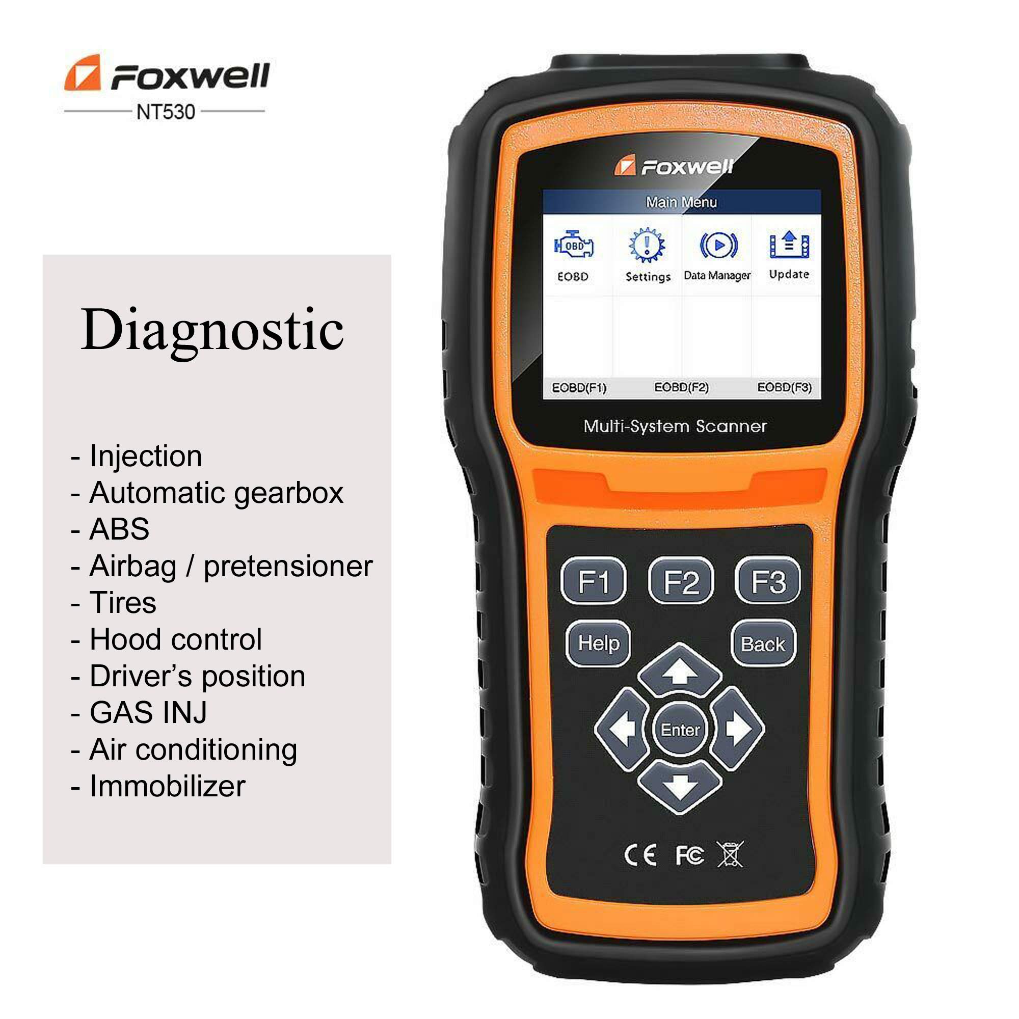 FOXWELL NT530 OBD2 Scanner for Volkswagen - Multi-System Diagnostic Tool, Read & Erase Error Codes, Check Engine Light Reset | Professional Car Diagnostic Scanner for VW, Audi, Skoda, Seat | Perfect for Mechanics & DIY Auto Repair