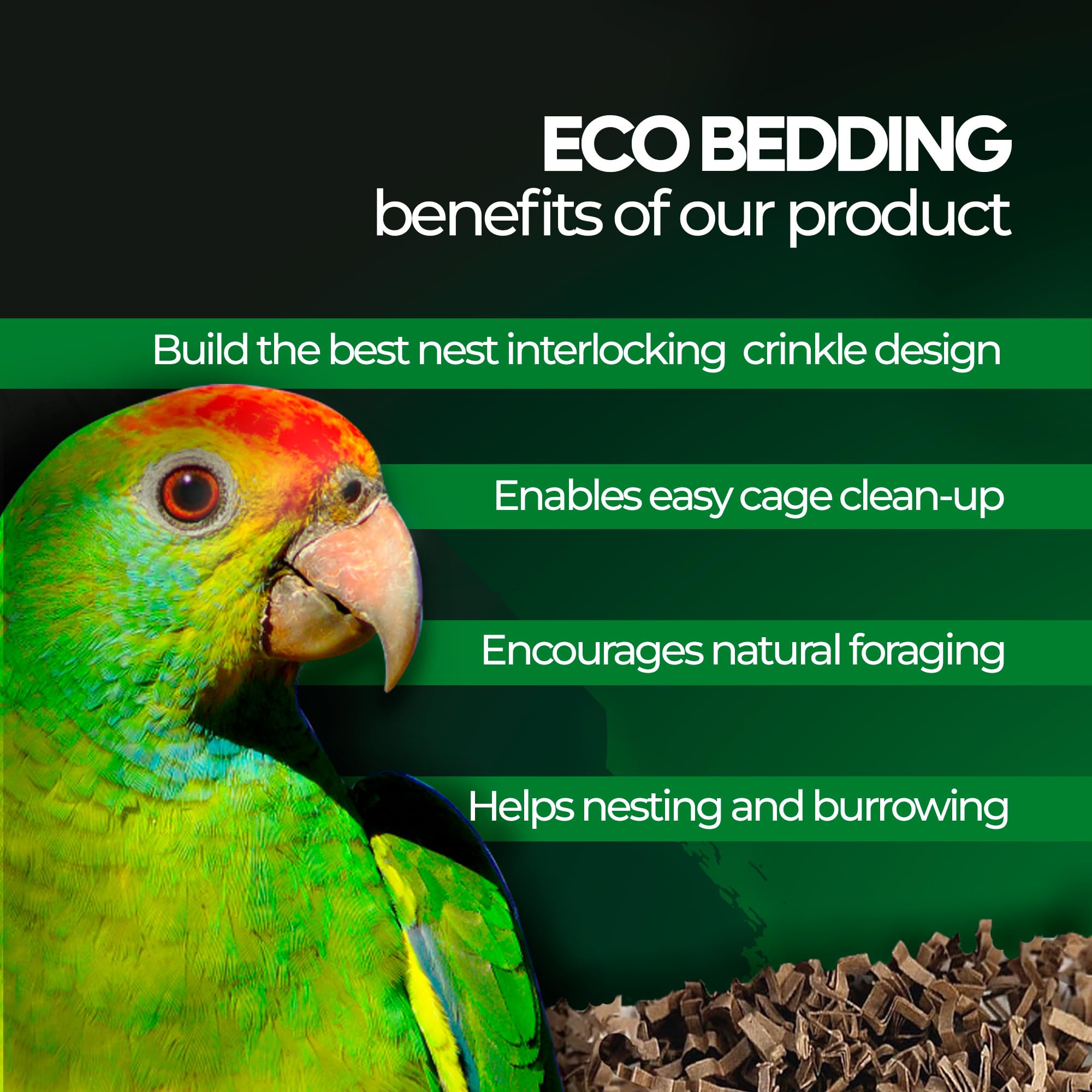 ECO-Friendly 99% Dust Free Paper Bedding for Small Pets & Birds - Natural Hamster, Rabbit, Guinea Pig Cage Litter (60L) - Perfect for Odor Control & Comfort in Cages, Hutches & Aviaries