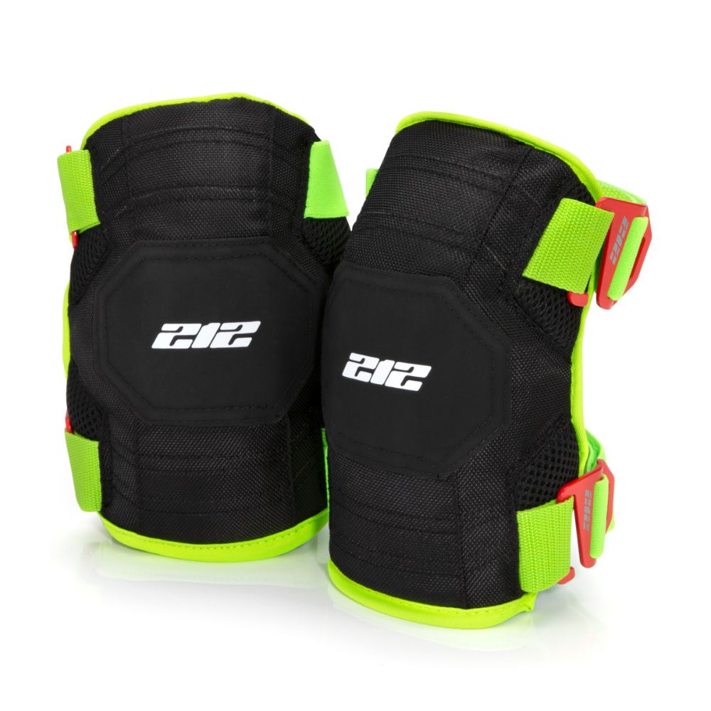 212 Performance GKP 88 Breathable Mesh Gel Core Foam Knee Pads with High Visibility Straps - Green - Perfect for Construction, Gardening & Sports Protection