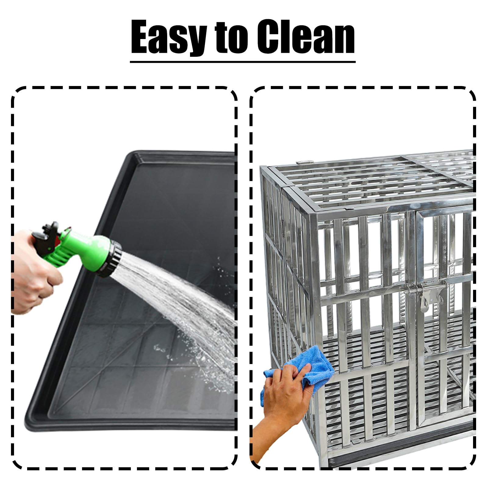 **42 Inch Heavy Duty Stainless Steel Dog Cage – Indestructible & Escape-Proof Dog Crate for Large, Medium & Small Dogs – Indoor & Outdoor Use – Perfect for Travel, Training & Anxiety Relief**