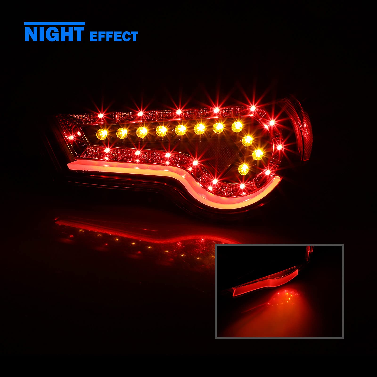 WOLFSTORM LED Tail Lights for 2013-2017 Subaru BRZ, 2013-2016 Scion FRS & 2017 Toyota 86 - Direct Fit Replacement Assembly (Clear Lens) - Enhance Night Visibility & Style for Street Racing & Custom Builds