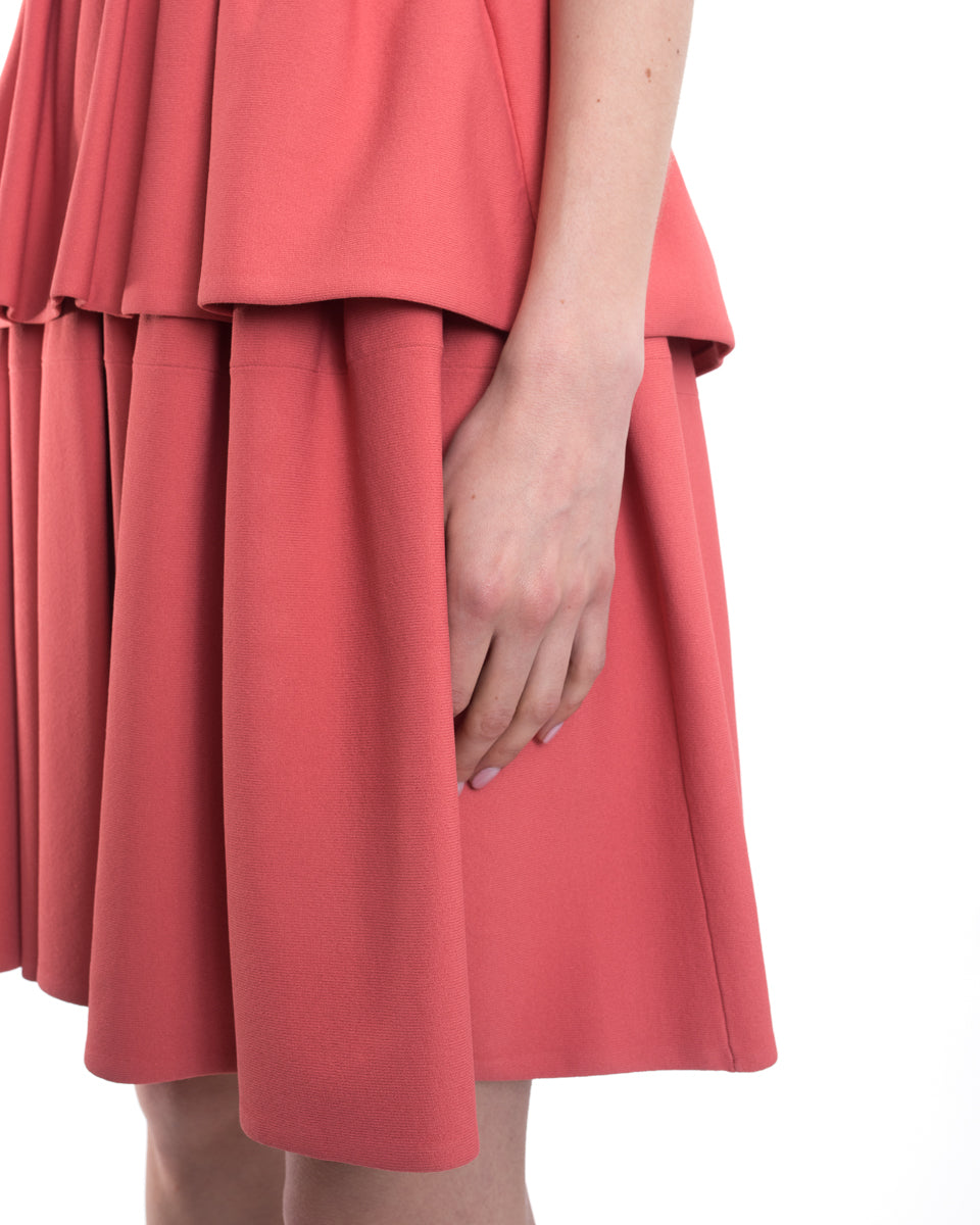 Alexander McQueen Coral Knit Jersey Peplum Dress - Women's Luxury Fashion for Parties & Evening Events