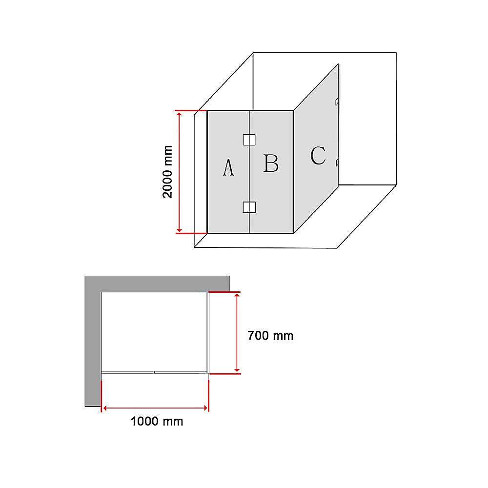 10mm Frameless Glass Shower Screen 1000x700mm - Modern Bathroom Enclosure by Della Francesca | Perfect for Walk-in Showers, Wet Rooms & Spa Bathrooms