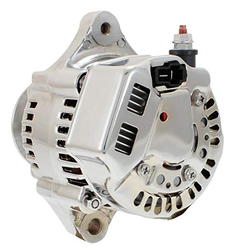 New Chrome Mini Alternator 1-Wire Self-Exciting 45A 6.5lbs - Compatible with Chevy Big Block & Small Block (BBC/SBC) Engines, Race Cars, Hot Rods, Street Rods - Perfect for High-Performance Upgrades & Custom Builds
