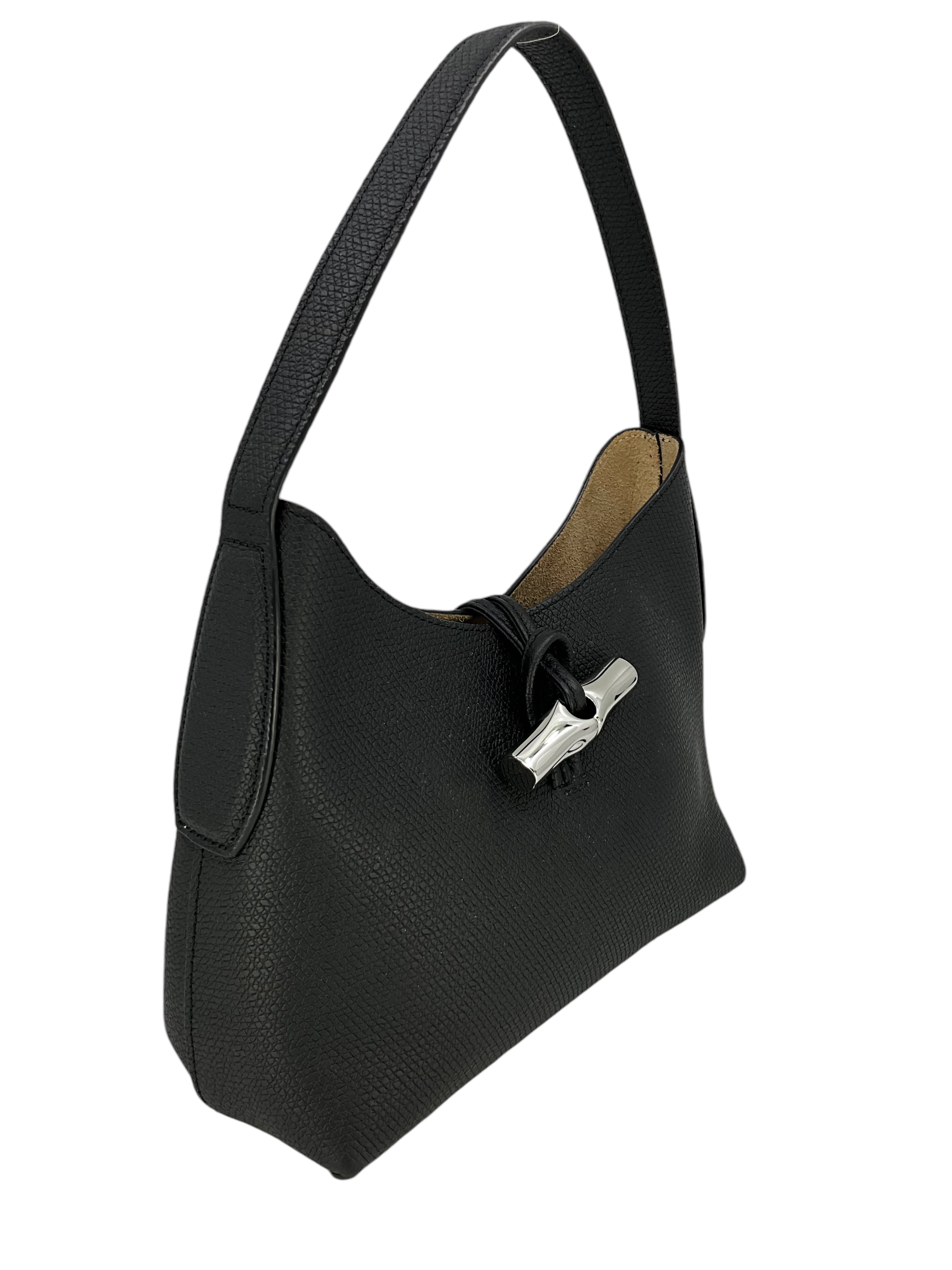 Longchamp Small Roseau Leather Shoulder Bag for Women - Stylish & Lightweight Crossbody Purse for Work, Travel & Everyday Use