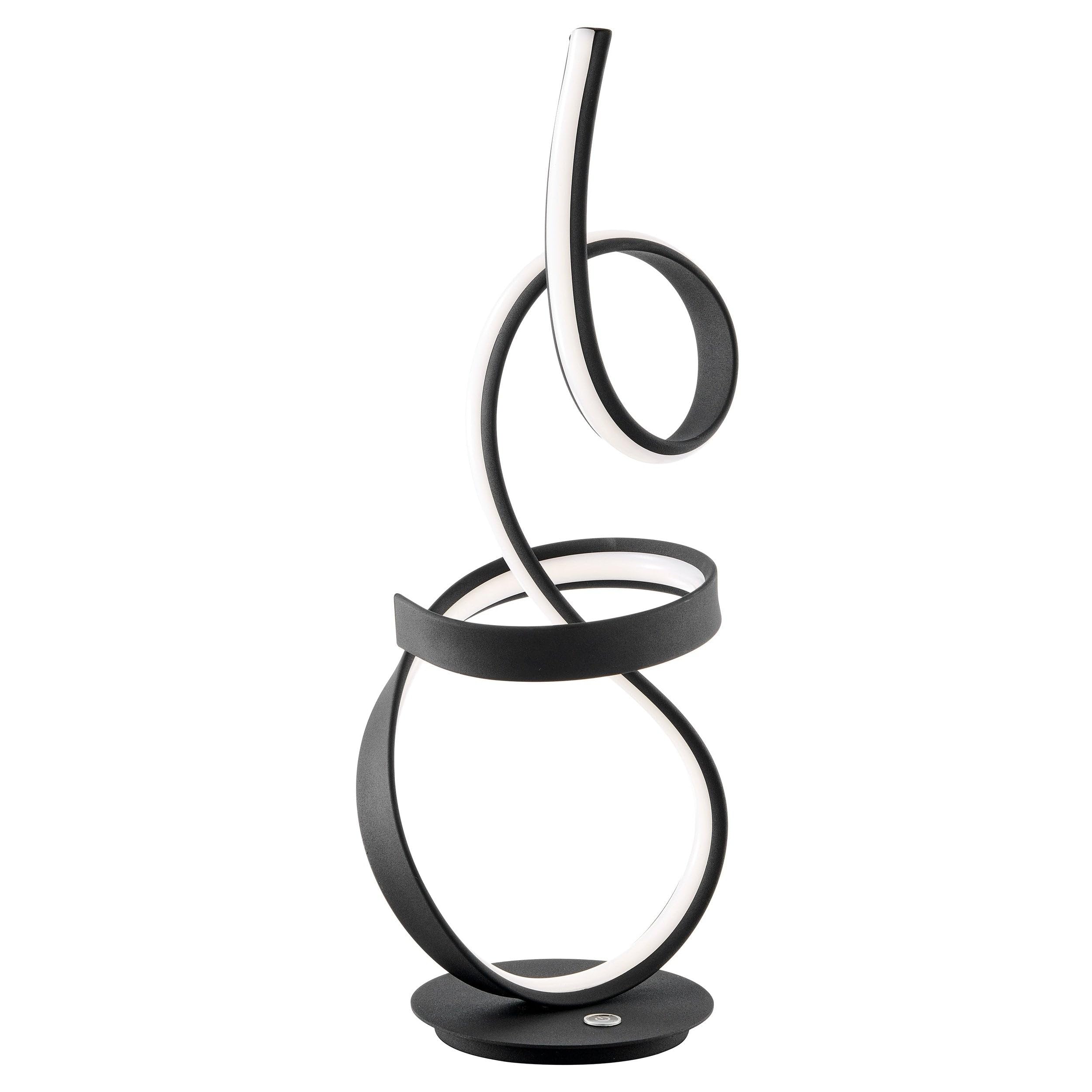 Finesse Decor Amsterdam LED Table Lamp - Modern Black Desk Light for Home Office, Bedroom & Living Room Decor