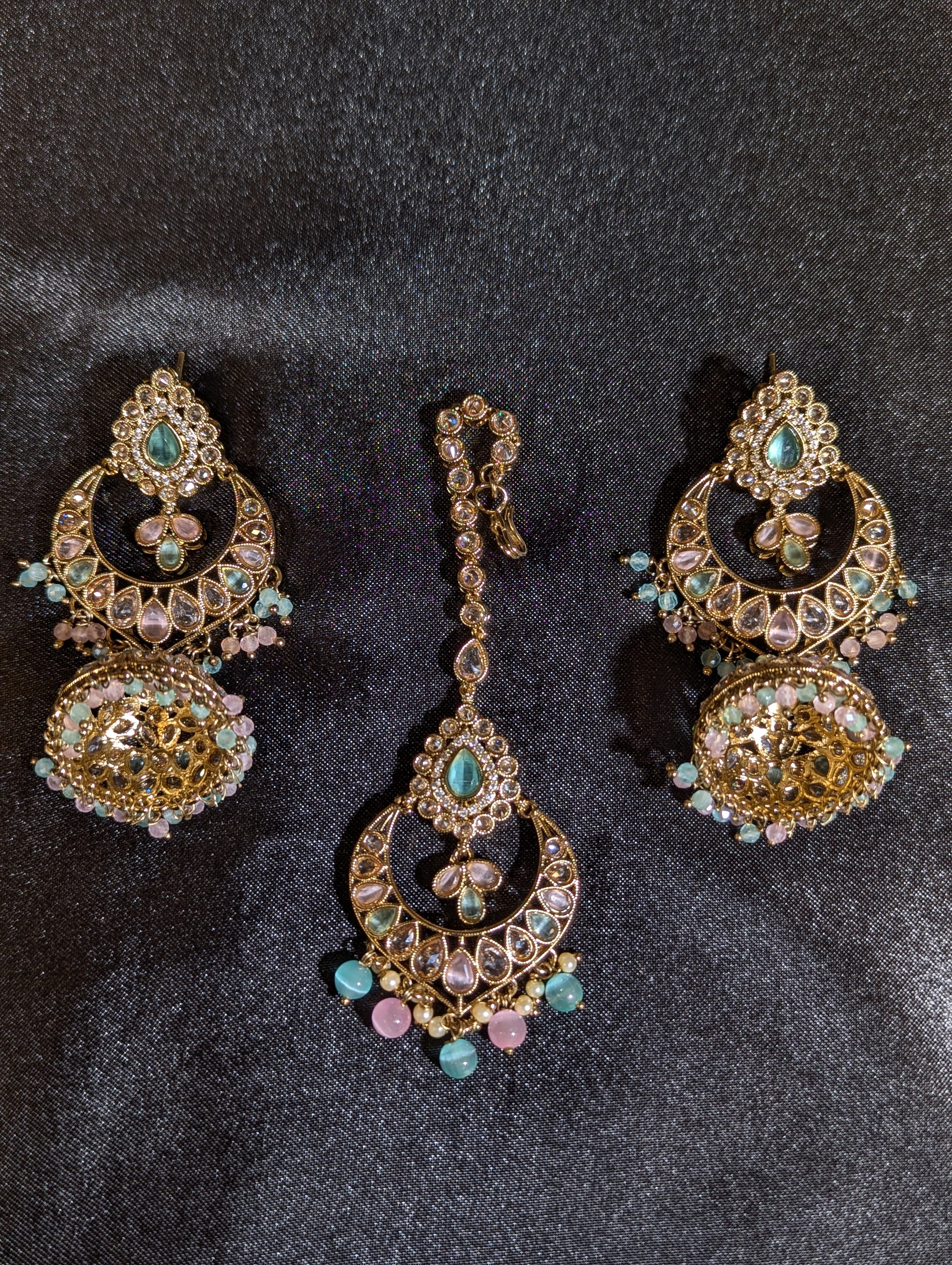 Radhika Polki Semi Bridal Set - Exquisite Indian Jewelry for Weddings, Engagements & Special Occasions | Handcrafted Kundan Necklace & Earrings Set