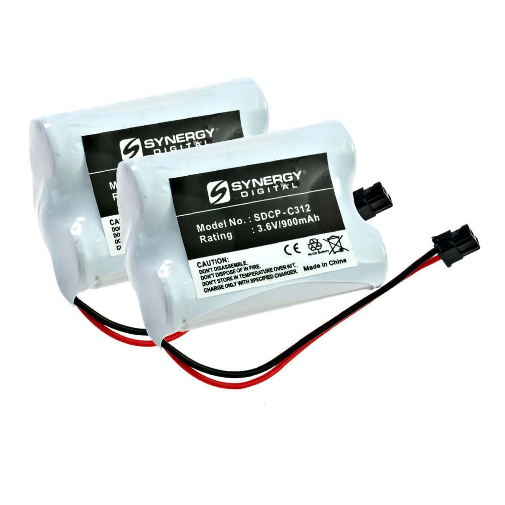Synergy Digital Rechargeable Cordless Phone Batteries - 2 Pack Ni-CD 3.6V 900mAh Replacement for Sony BP-T38 | Long Lasting Power for Home & Office Phones | Perfect for Panasonic, AT&T, VTech & More Cordless Handsets