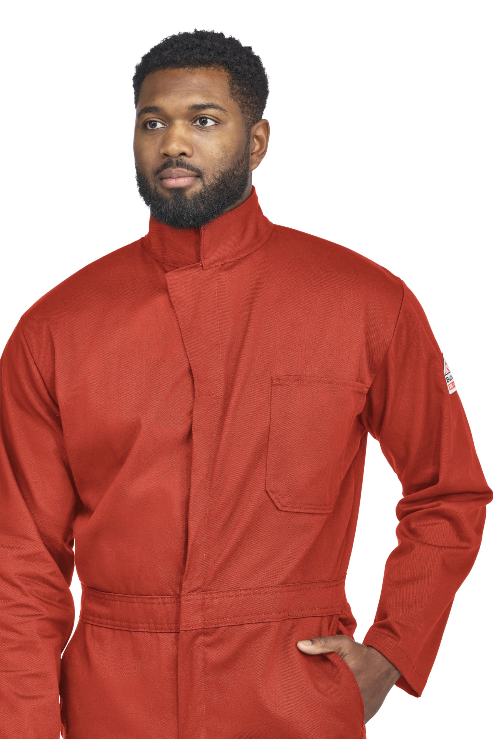 Bulwark FR Men's Flame Resistant 9 Oz Twill Cotton Classic Coverall with Hemmed Sleeves - Durable Workwear for Electricians, Welders & Industrial Safety