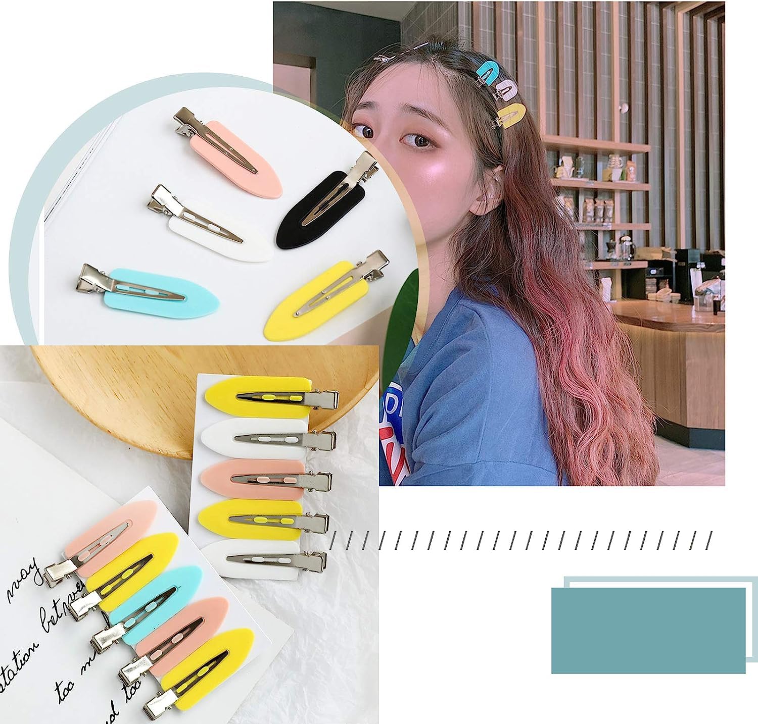 4pcs No Bend Hair Clips - Crease-Free Barrettes for Women & Girls, Perfect for Curly Hair Styling & Makeup Accessories (Great for Daily Use, Parties & Salon Styling)