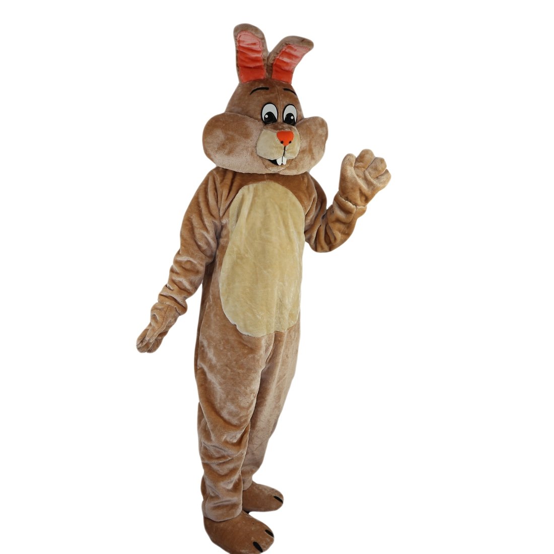 Soft Plush Rabbit Mascot Costume for Adults - Beige Bunny Outfit with Mask for Cosplay, Easter Parties & Halloween Costume | Fun Theme Parties & Holiday Events