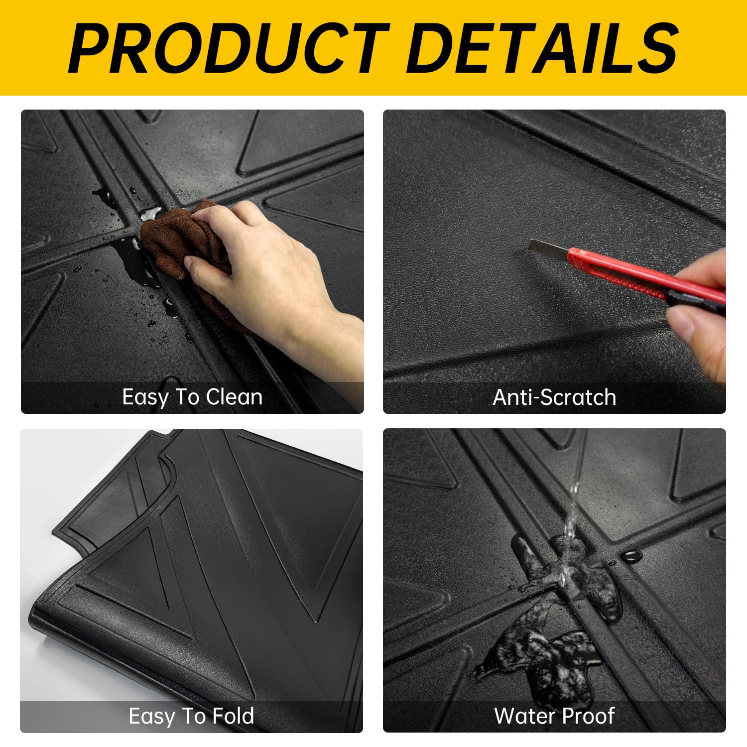 Heavy Duty Truck Bed Mat for 2015-2024 Ford F150 5.5FT Short Bed | All-Weather Protection & Anti-Slip Liner | Durable Accessories for Cargo, Hauling & Work | Fits 2015-2019 2020 2021 2022 2023 2024 Ford F-150 Models
