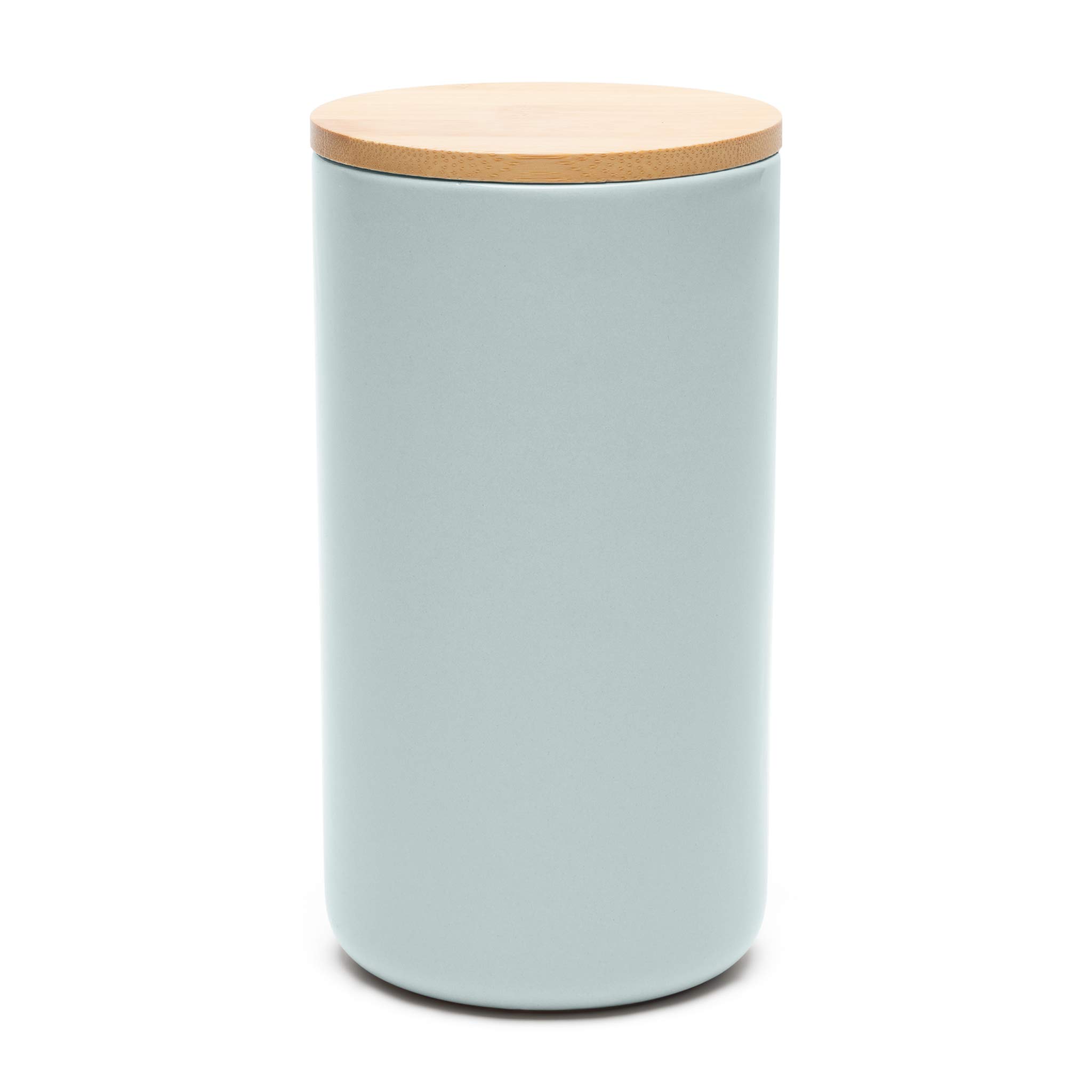 Waggo Simple Solid Ceramic Cookie Jar & Pet Treat Storage - Airtight Modern Kitchen Canister with Lid for Cookies, Snacks, Dog Treats - Perfect for Pantry Organization & Countertop Display (Cloud Design)