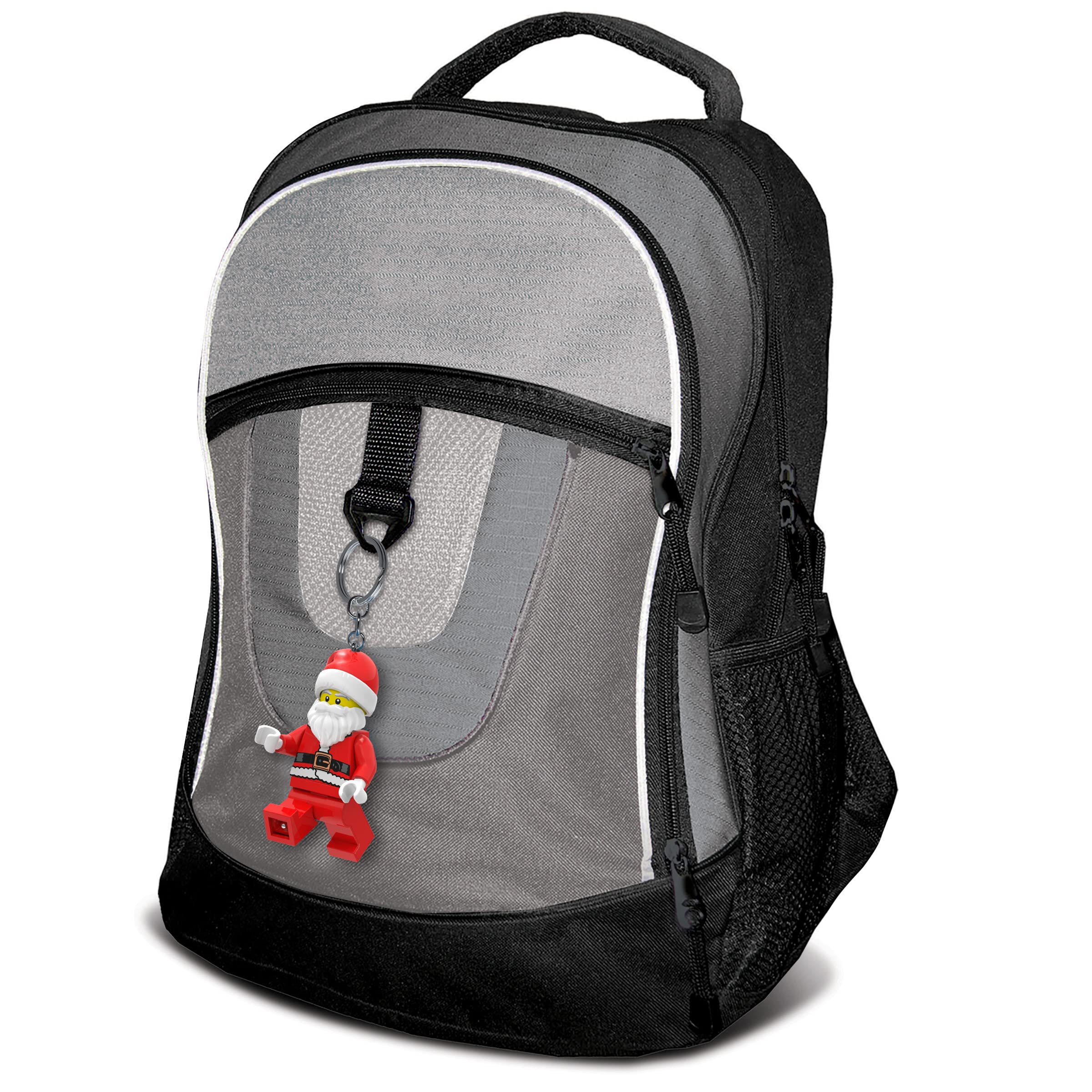 LEGO Minifigures Keychain - 3 Inch Tall Santa Claus Figure with Light (KE189H) - Perfect for Christmas Gifts, Party Favors & Keychain Decorations