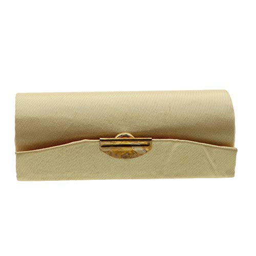 Solid Gold Satin Ladies Lipstick Case with Mirror - Elegant Purse Lipstick Holder for Travel, Party & Everyday Makeup Essentials