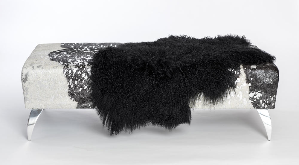 Premium Genuine Black Tibetan Lamb Skin - Luxurious Soft & Warm Natural Fur for Coats, Jackets, and Home Decor