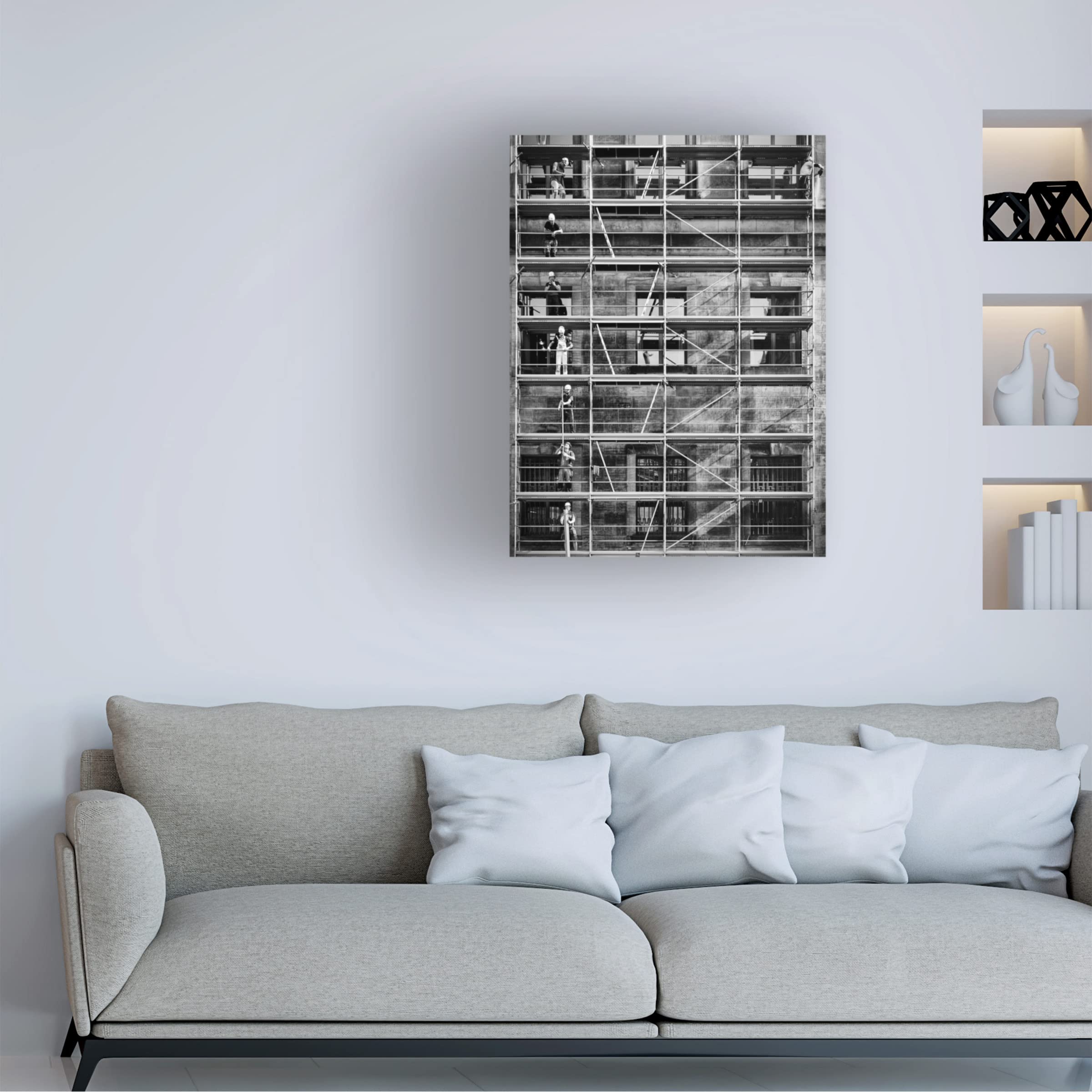 Peter Pfeiffer 'Working Hard' Canvas Art Print - Modern Office & Home Wall Decor - Motivational Artwork for Living Room, Bedroom & Workspace
