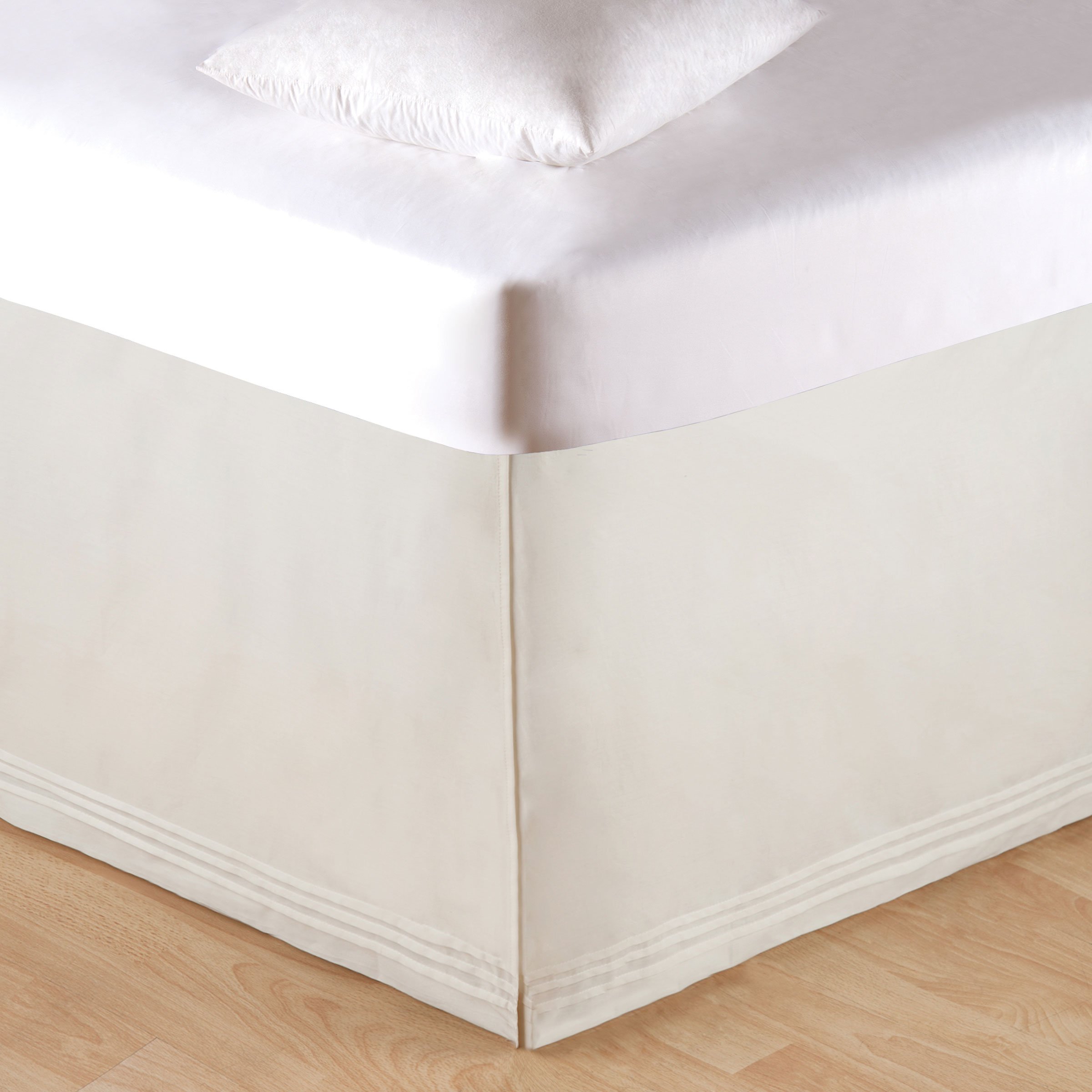 C&F Home Soft White Tailored King Bed Skirt - Premium Ivory Bed Skirt for King Size Beds - Perfect for Hotel, Guest Room & Master Bedroom Decor