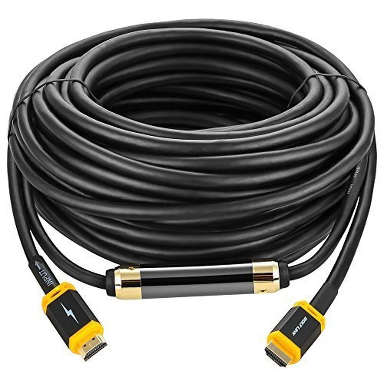 Boltlink High Speed 4K HDMI Cable with Signal Booster - 75 Feet (22.9m) - Ethernet Support - Perfect for Home Theater, Gaming & Long-Distance AV Setups