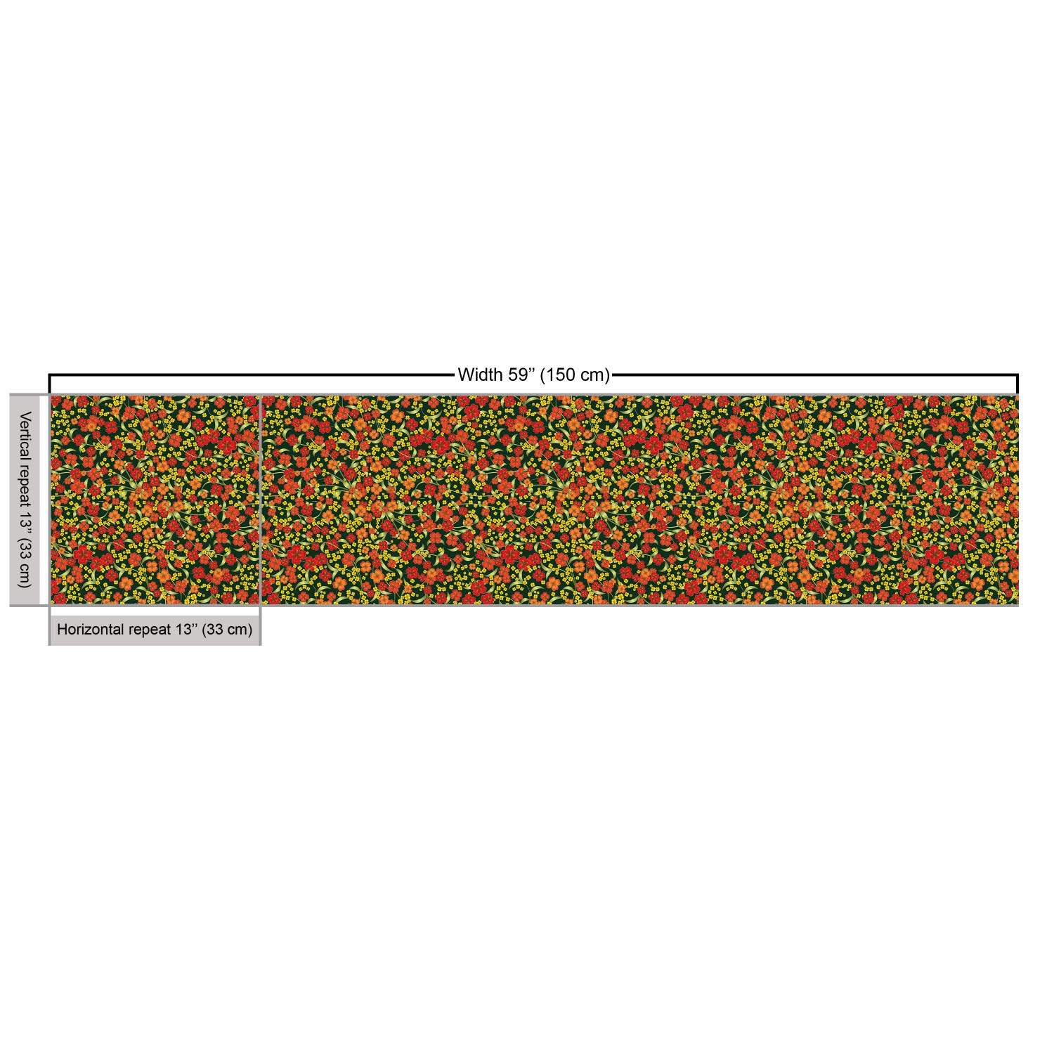 Ambesonne Floral Fabric by The Yard - Spring Botanical Print with Scattered Flowers, Dark Green & Pink Decorative Fabric for Upholstery, Curtains, DIY Crafts - 1 Yard Home Decor Material | Perfect for Sofa Covers, Pillowcases & Table Runners