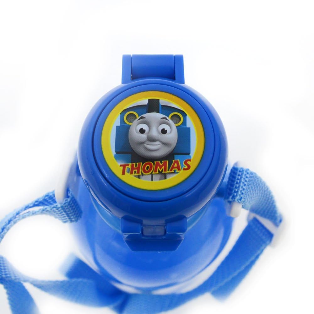 OSK Plastic Thomas & Friends No.3 Water Bottle with Strap & Straw - BPA Free Kids Drink Bottle, Made in Japan, Blue - Perfect for School, Travel & Outdoor Activities