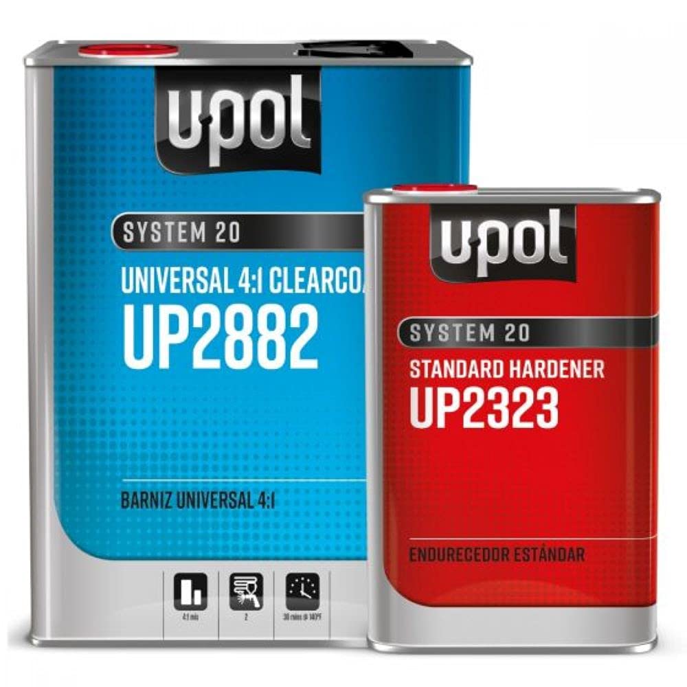 U-POL 2882-KIT-STD 4:1 Standard Clear Urethane Clearcoat Kit with Nanoparticulate Technology - High Gloss Automotive & Marine Finish for Cars, Boats & Motorcycles