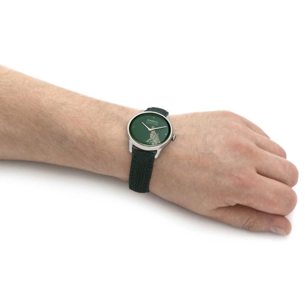 August Berg X Morris & Co. Perlon Braided Nylon Strap Unisex Watch M1FH0630E17VGN7 (30mm) - Stylish & Durable for Everyday Wear, Outdoor Adventures & Fashion Accessories