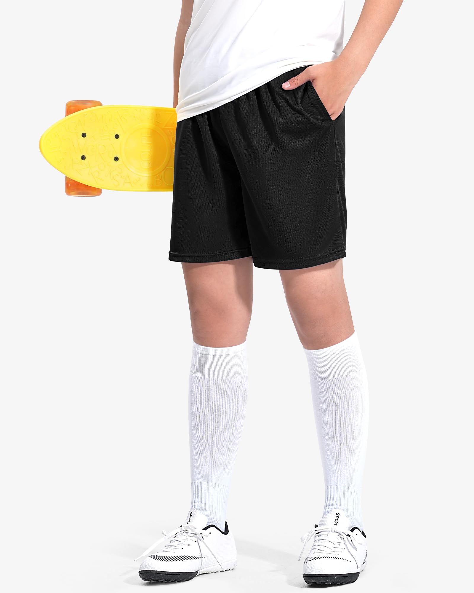 5 Pack Boys Basketball Shorts - Quick Dry Youth Athletic Shorts with Pockets for Kids Ages 7-14 | Perfect for Basketball Practice, Gym Workouts & Summer Sports Activities