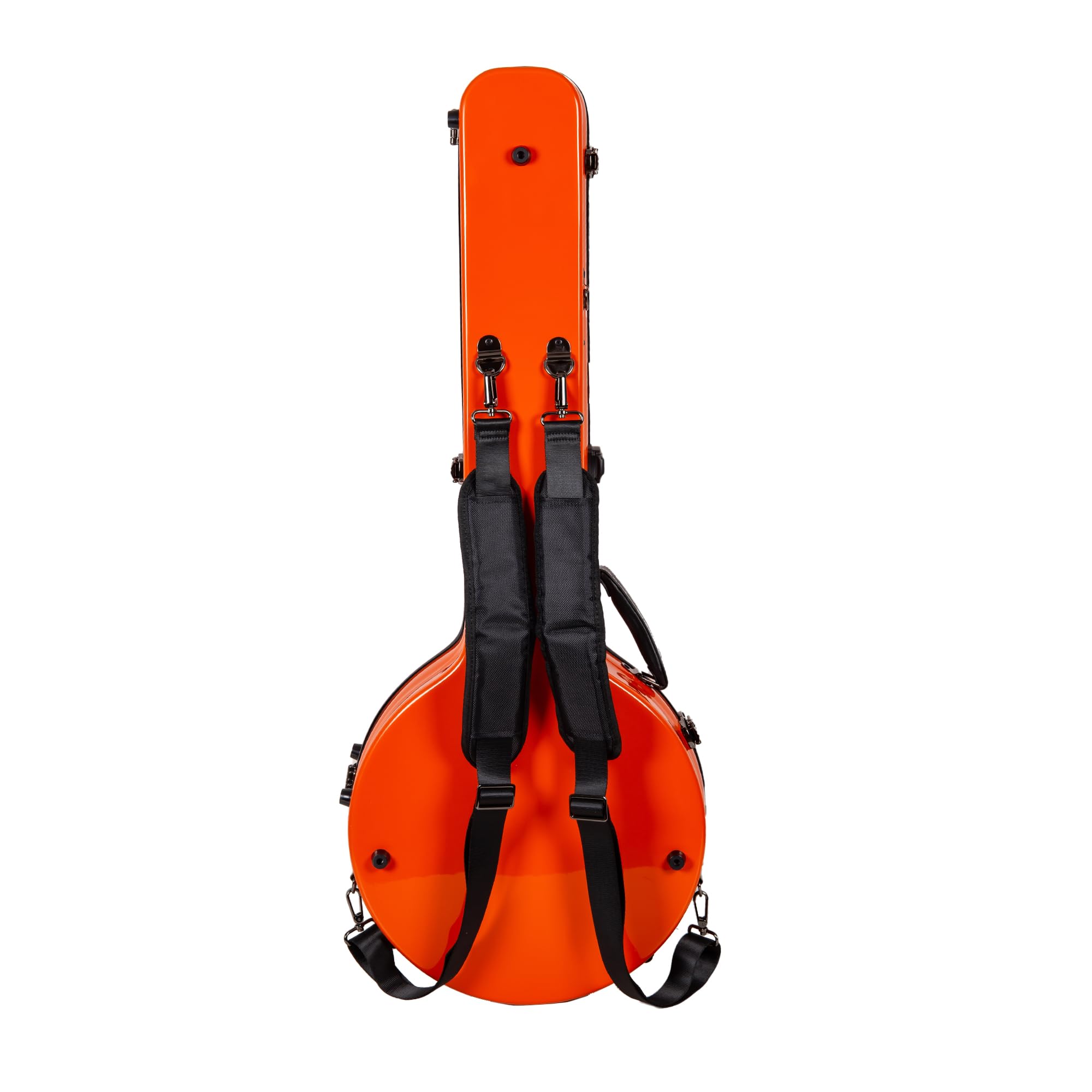 Premium Fiberglass Banjo Case for Mastertone & 5-String Banjos - Padded Straps, TSA Lock, Interior Storage - Durable Protection for Travel & Performance - Orange
