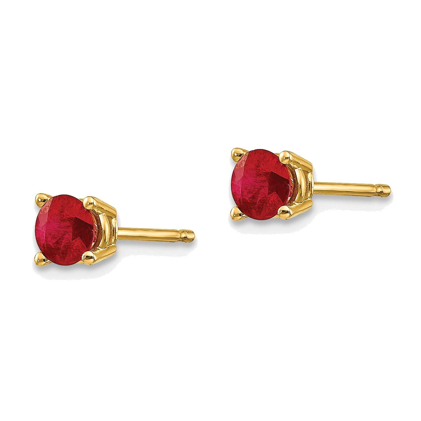 14K Yellow Gold Ruby Post Earrings - Elegant & Hypoallergenic Stud Earrings for Women | Perfect for Gifts, Parties & Everyday Wear