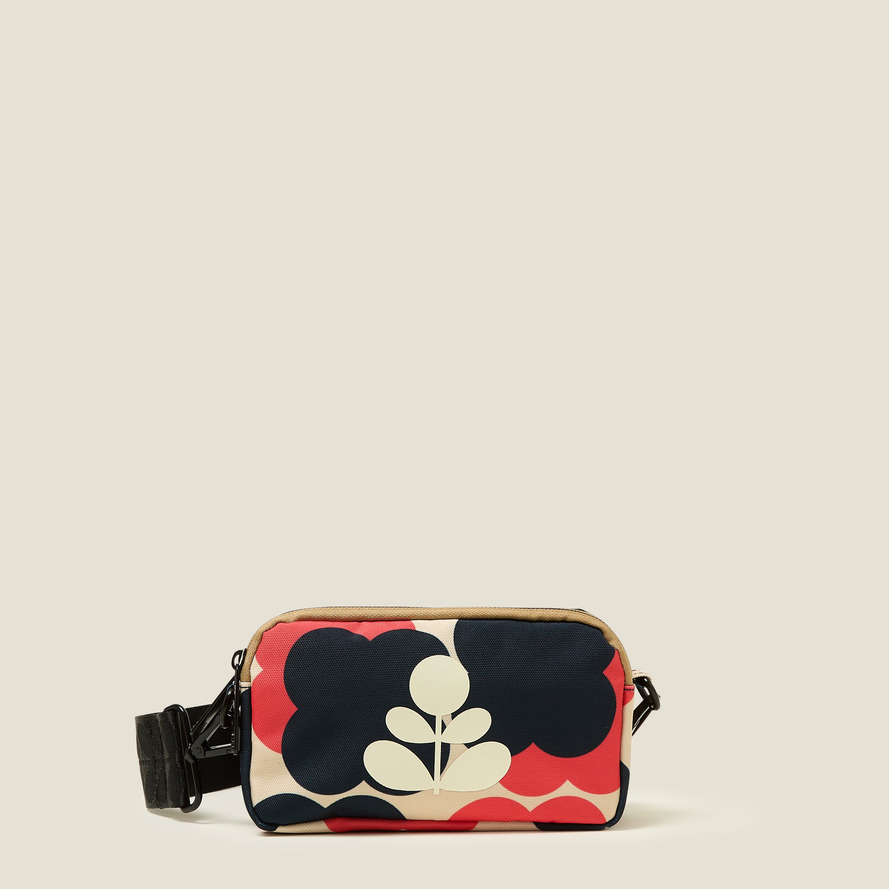 Floating Flower Navy Red Crossbody Bag with Adjustable Strap - Stylish & Lightweight Purse for Women, Perfect for Travel, Shopping & Daily Use