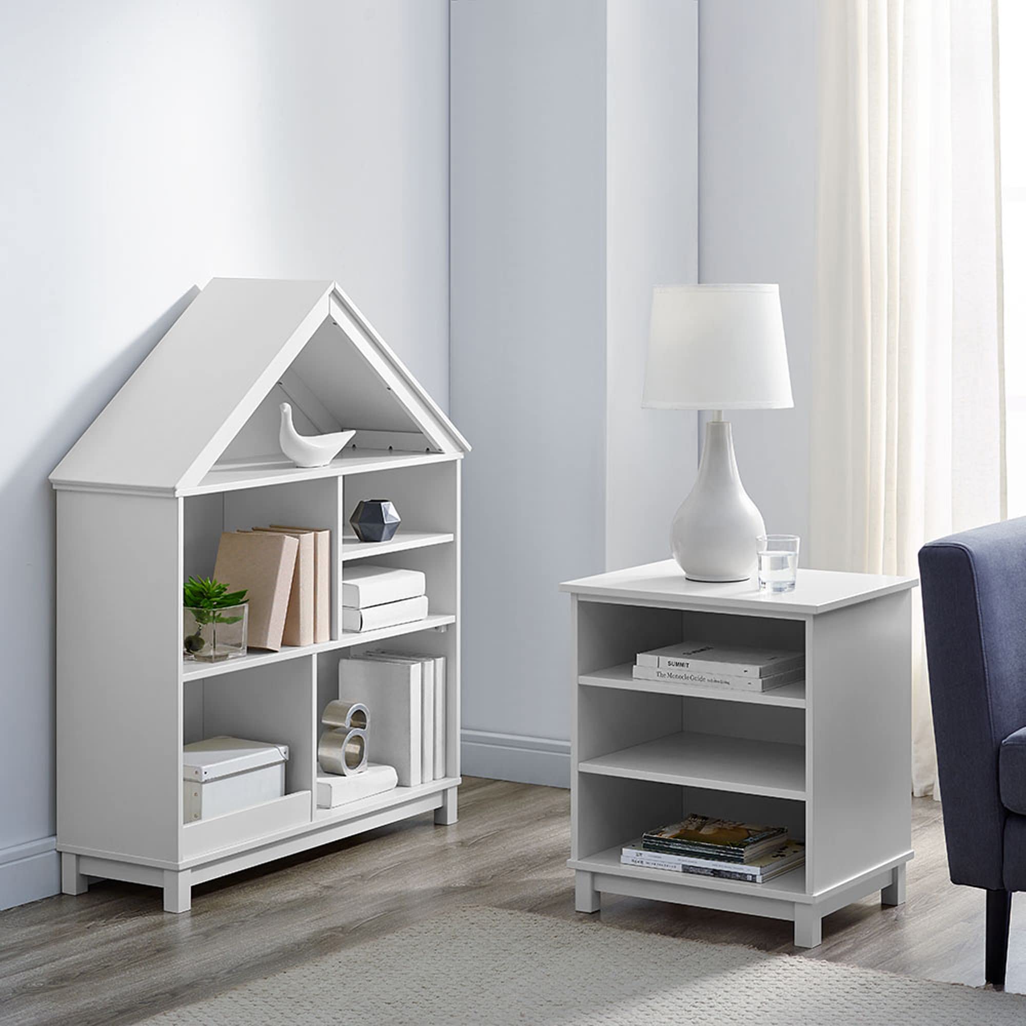 Jack & Jill Kids Home Bookcase - White Wooden Bookshelf for Children's Room, Nursery, Playroom - Perfect for Organizing Books, Toys, and Decor