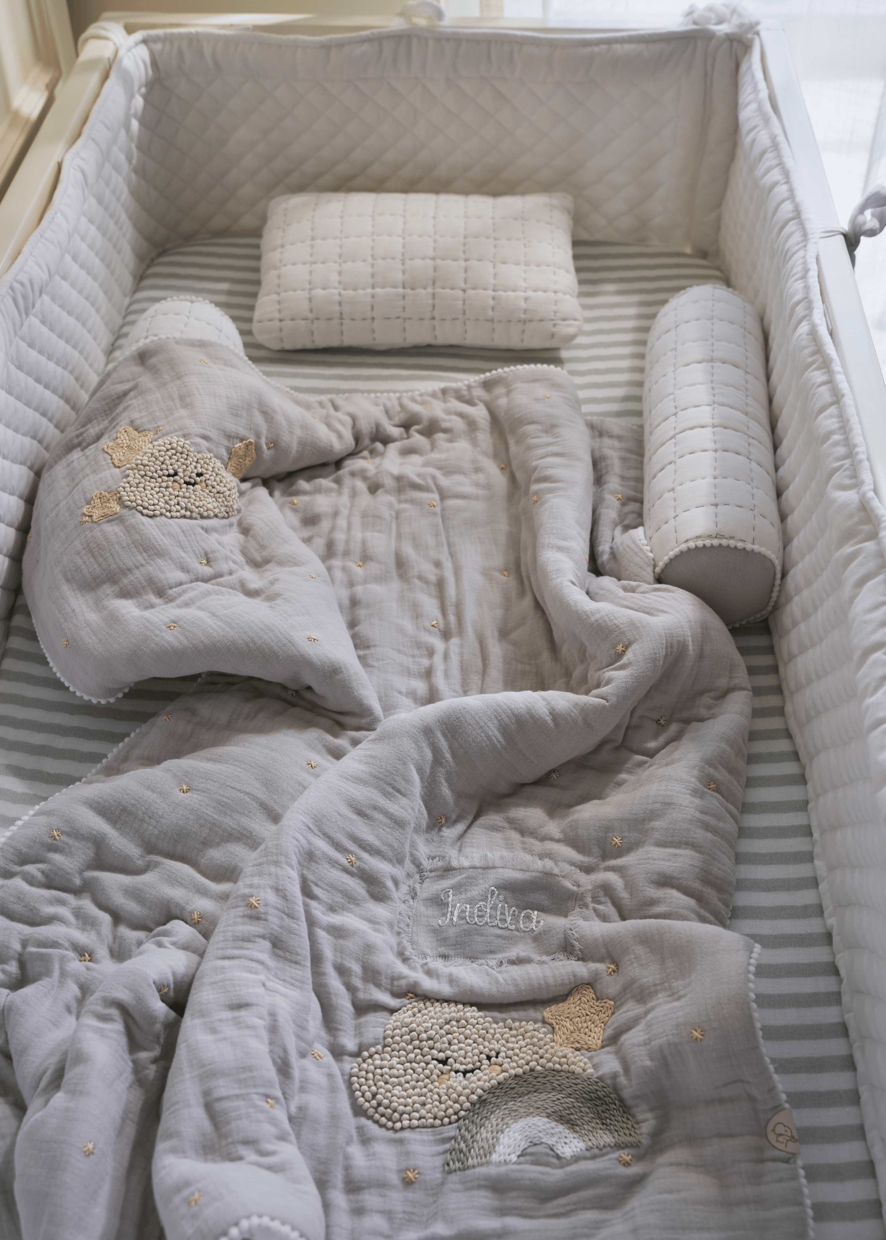 Starry Night Baby Crib Bedding Set with Soft Bumper - Cozy Nursery Decor for Newborns & Infants | Perfect for Nurseries, Baby Showers & Gifts