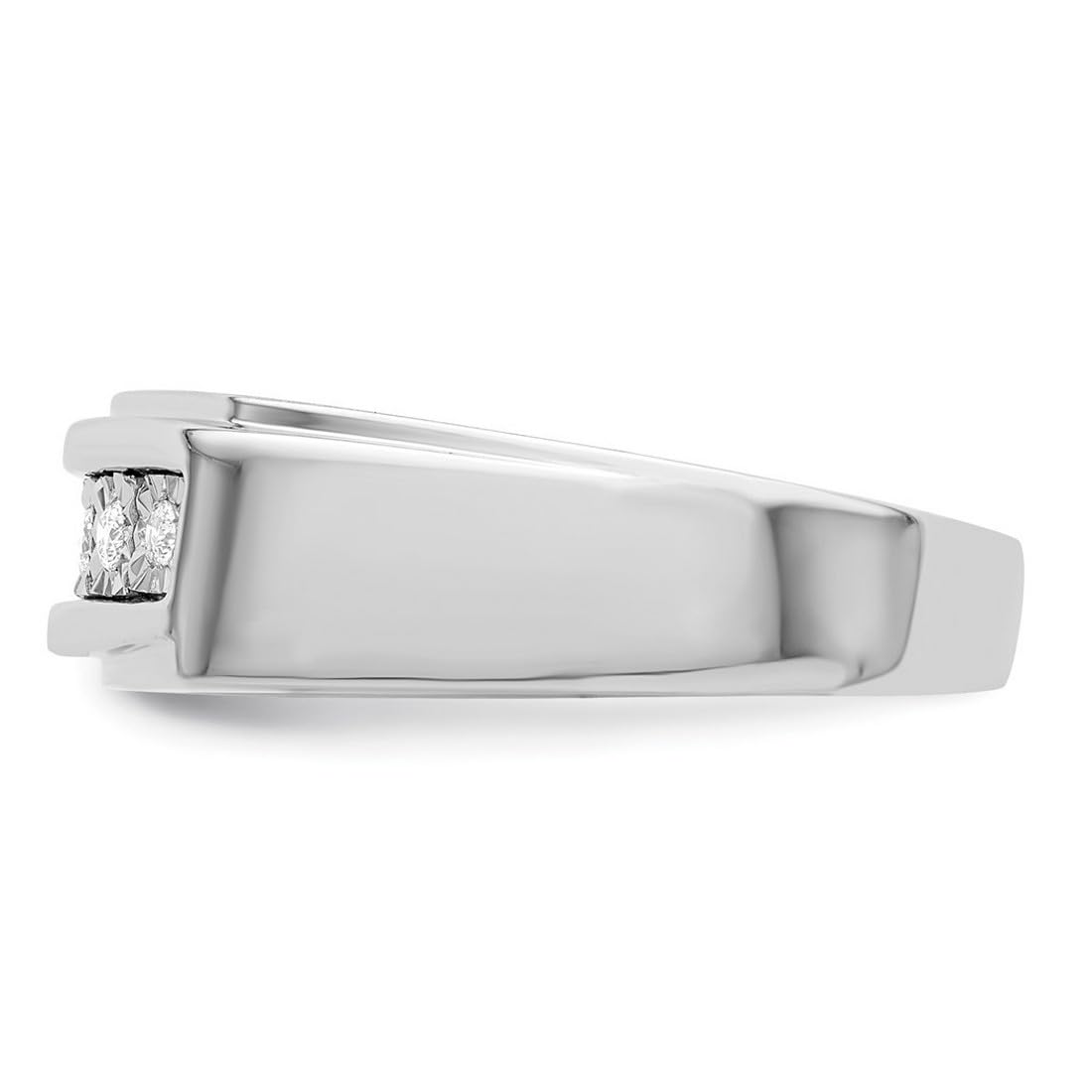 925 Sterling Silver Men's Polished Diamond Ring - Elegant Wedding Band, Anniversary Gift for Him - Perfect for Engagements, Proposals & Special Occasions