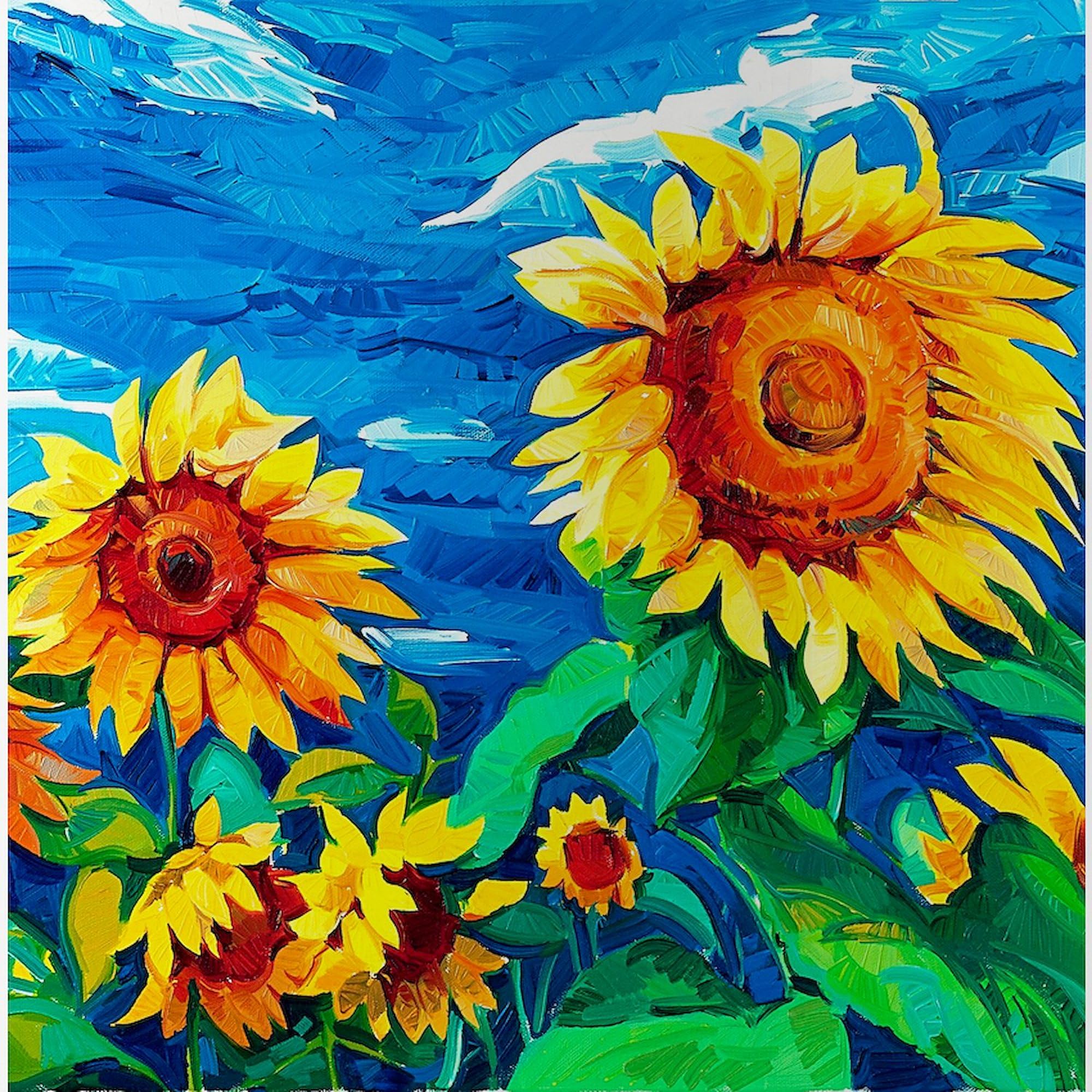 Sunflowers Painting Stainless Steel Water Bottle 1.0L (34 oz) - Insulated, Leakproof, BPA-Free - Perfect for Outdoor Activities, Gym, Office & Travel