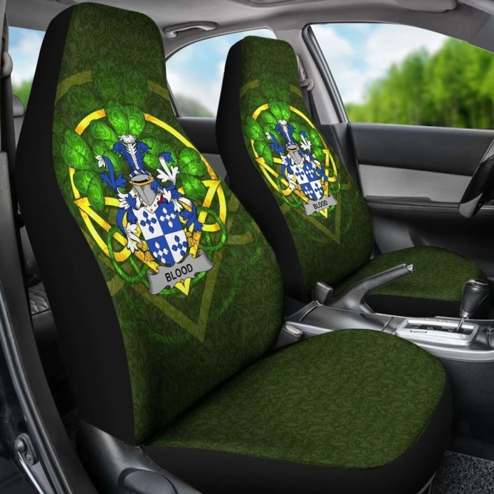 Premium Blood Ireland Car Seat Cover Set of 2 - Celtic Shamrock Design for Auto Protection | Perfect for St. Patrick's Day & Irish-Themed Decor