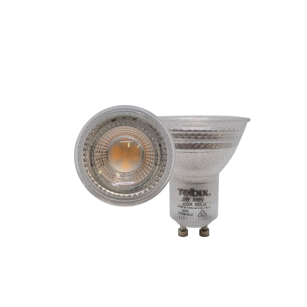 6W GU10 LED Bulbs 4000K Cool White 38° Beam Angle - Energy Efficient Dimmable Light Bulbs for Recessed Lighting, Track Lights, and Display Cases