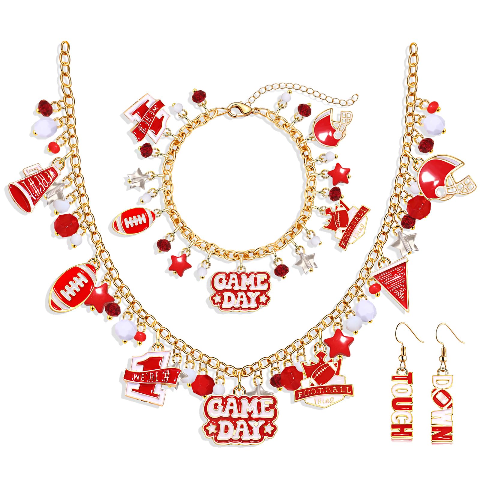 YAHPERN Teacher Jewelry Set - Necklace, Earrings & Bracelet for Women | Back to School & Teacher Appreciation Gifts