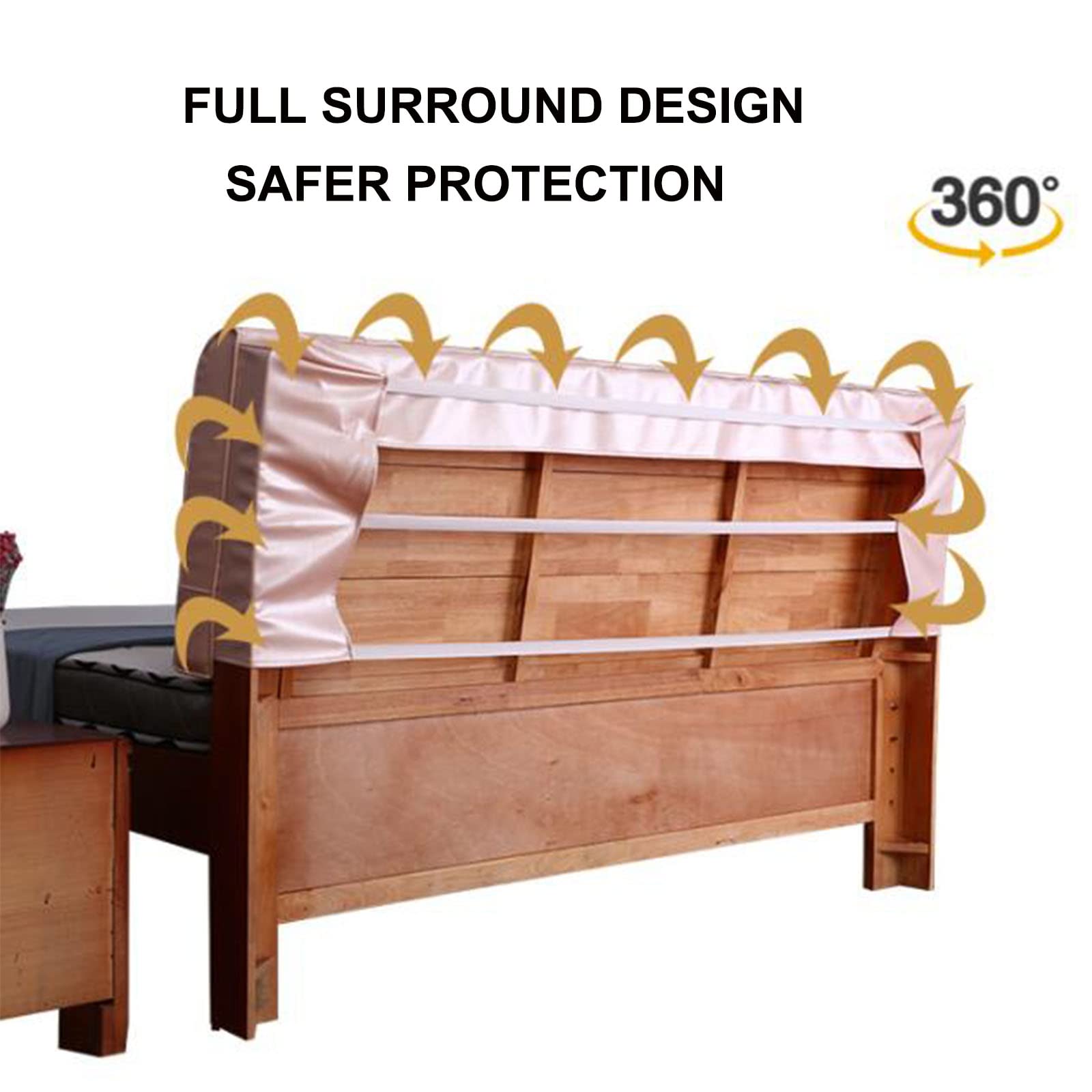 King Size Upholstered Headboard with Tufted Buttons - 35.4