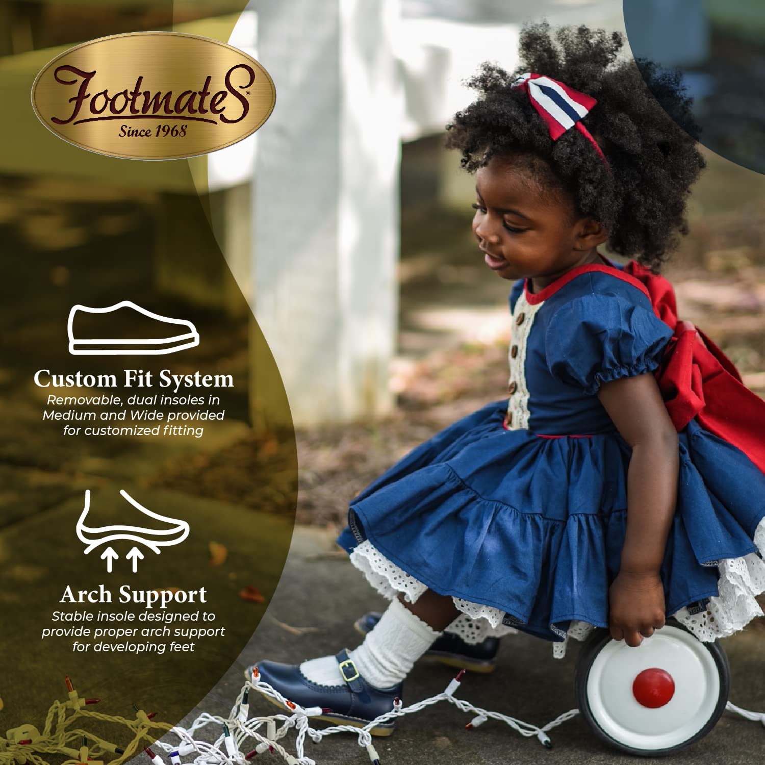 FOOTMATES Baby Girls Allie Mary Jane Flats - Infant Toddler Little Kid Shoes for School, Party & Everyday Wear