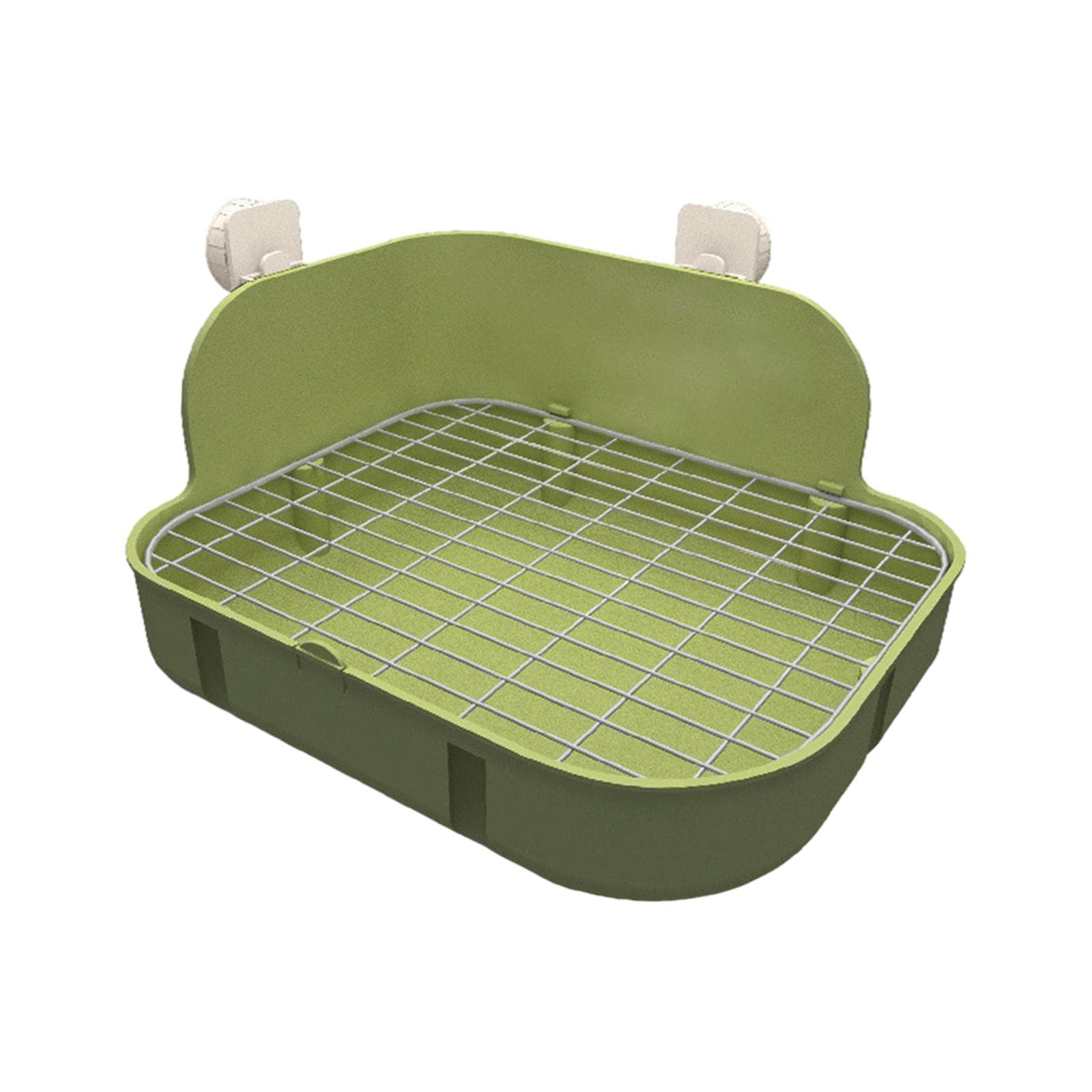 FAKEME Rabbit Litter Box - Plastic Corner Toilet Trainer for Small Pets Like Guinea Pigs, Chinchillas, Ferrets & Hedgehogs | Cage Accessory with Bedding Tray - Green | Perfect for Cage Training & Odor Control in Small Animal Habitats