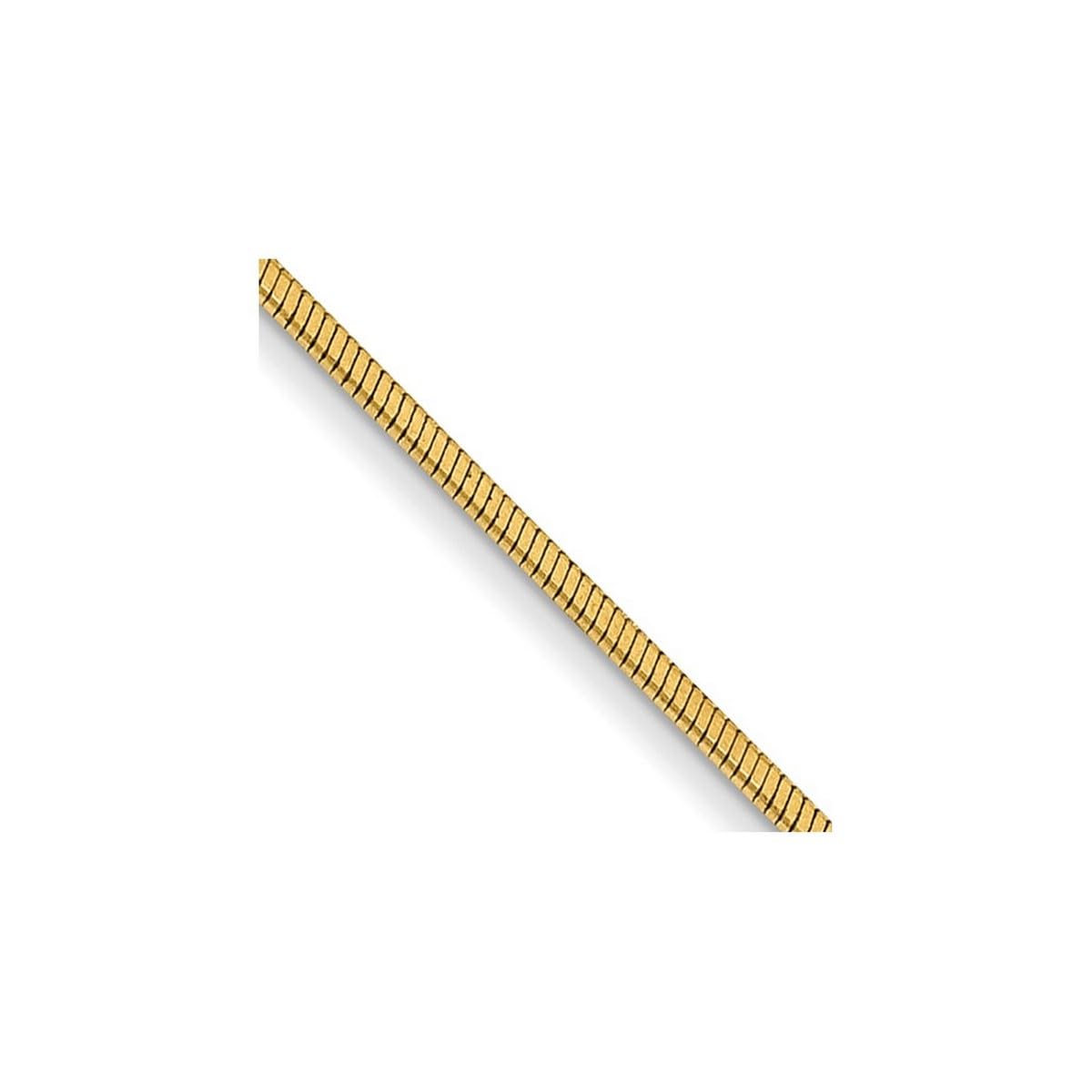 14K Yellow Gold Octagonal Snake Chain Necklace for Women & Men - Adjustable Lengths 14-30 Inch | Elegant Layering, Gift Giving, Everyday Wear