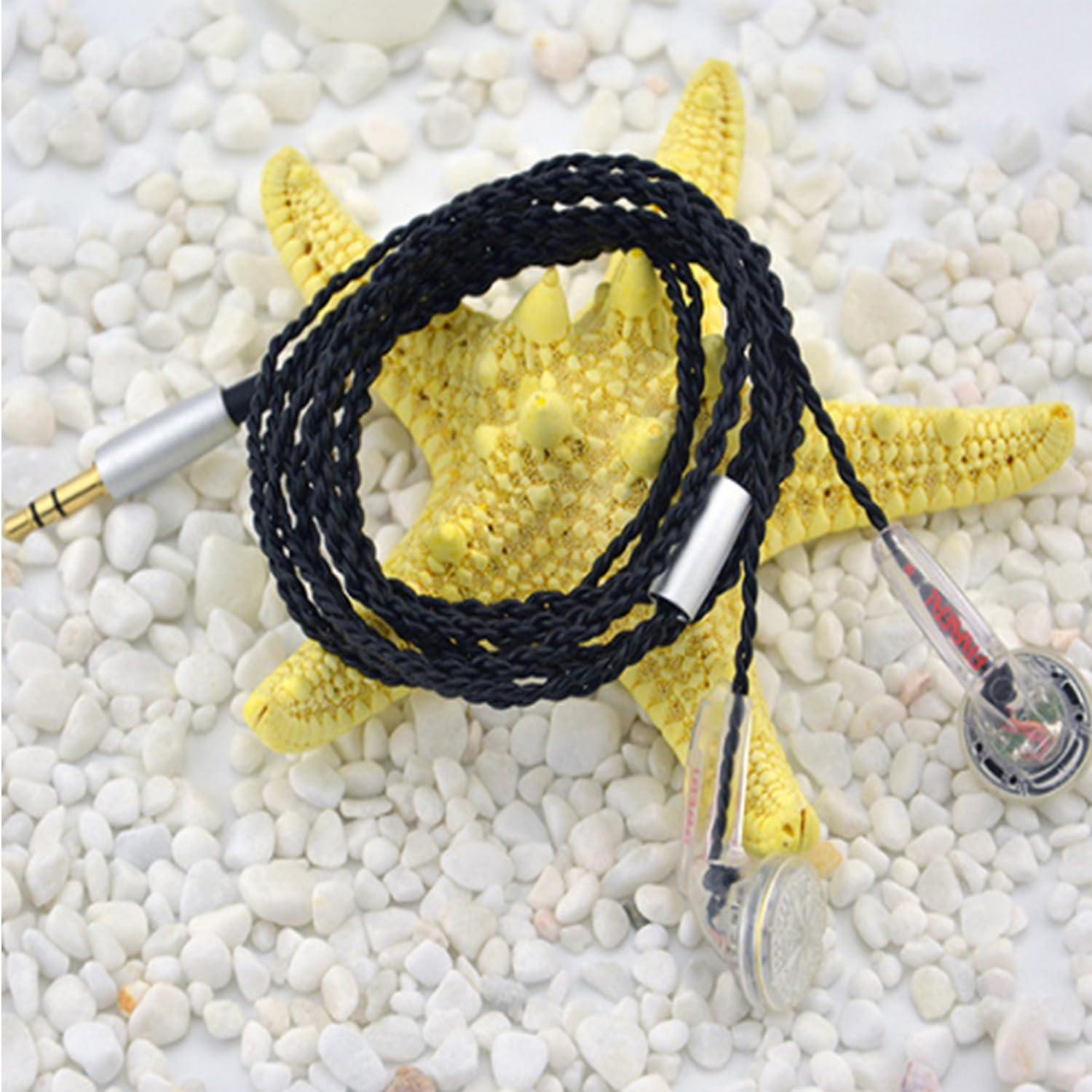 Snow-Lotus 1.0 Wired In-Ear Headphones - 64 Ohm HiFi Earphones with Balanced Sound & HD Bass - 3.5mm Flat Head Earbuds for Music Lovers (Transparent) - Perfect for Commuting, Workouts & Gaming