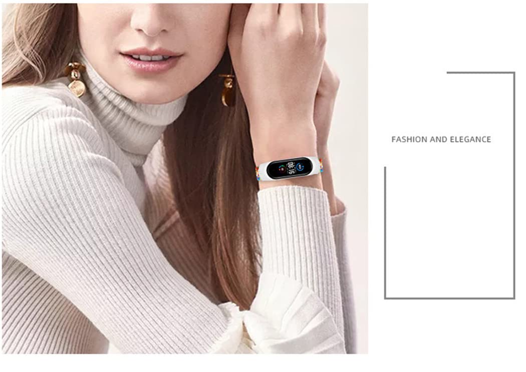 Braided Solo Loop Adjustable Nylon Strap for Xiaomi Mi Band 6/5/4/3 - Stretchable Sport Band for Fitness, Running & Daily Wear