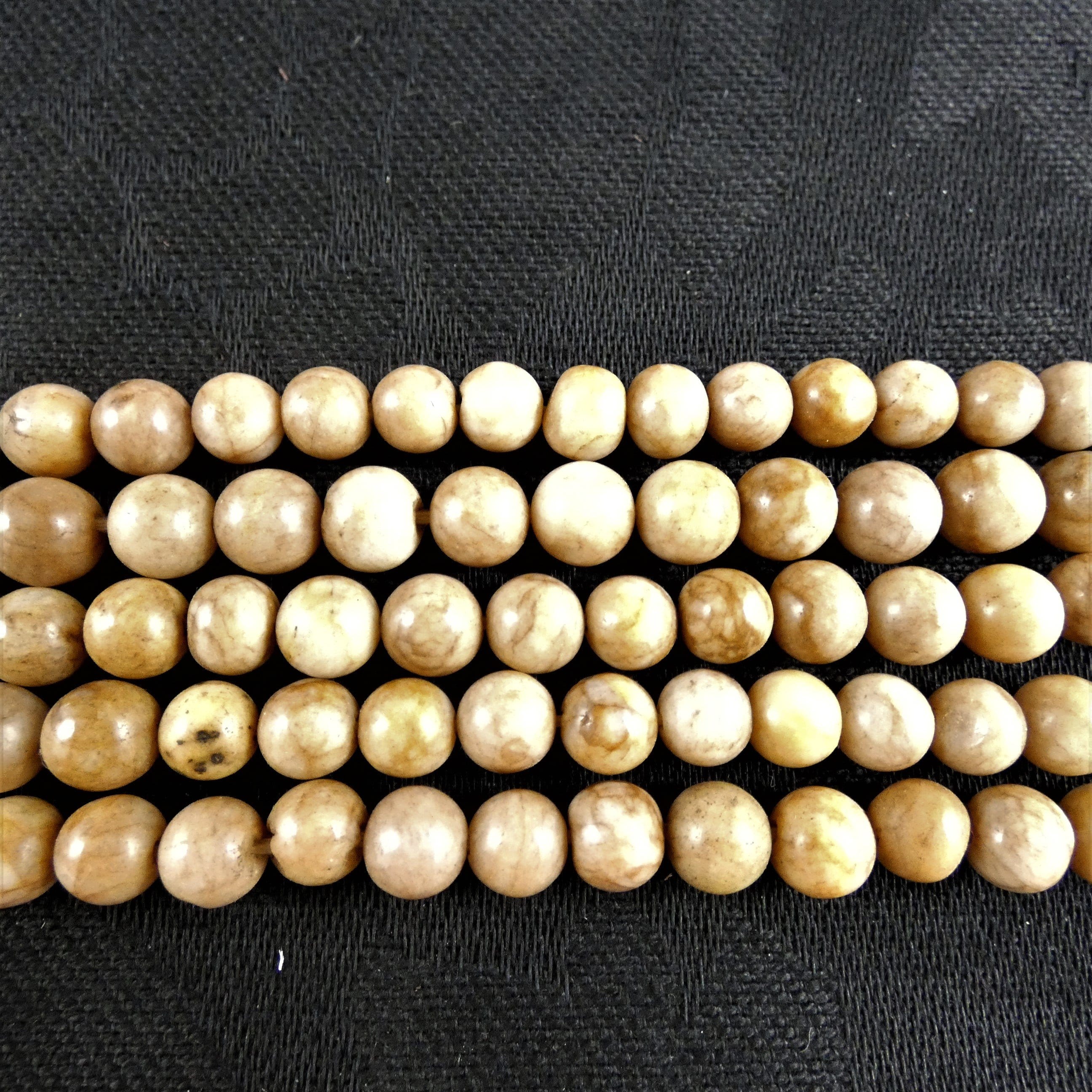 6mm & 8mm Round Brown Marble Bead Strands for Jewelry Making, DIY Crafts, and Home Decor - Natural Stone Beads for Necklaces, Bracelets, and Decorative Projects