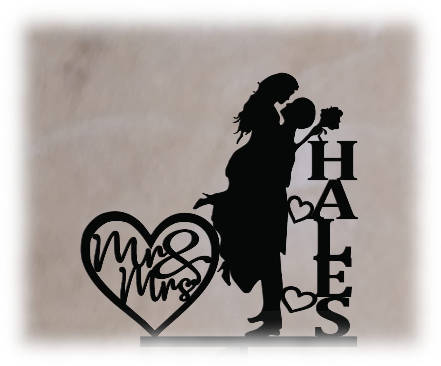 Custom Mr & Mrs Wedding Cake Toppers - Personalized Bride & Groom Cake Decorations - Elegant Script Cake Topper for Wedding Cakes - Perfect for Anniversary, Bridal Shower & Reception Decor