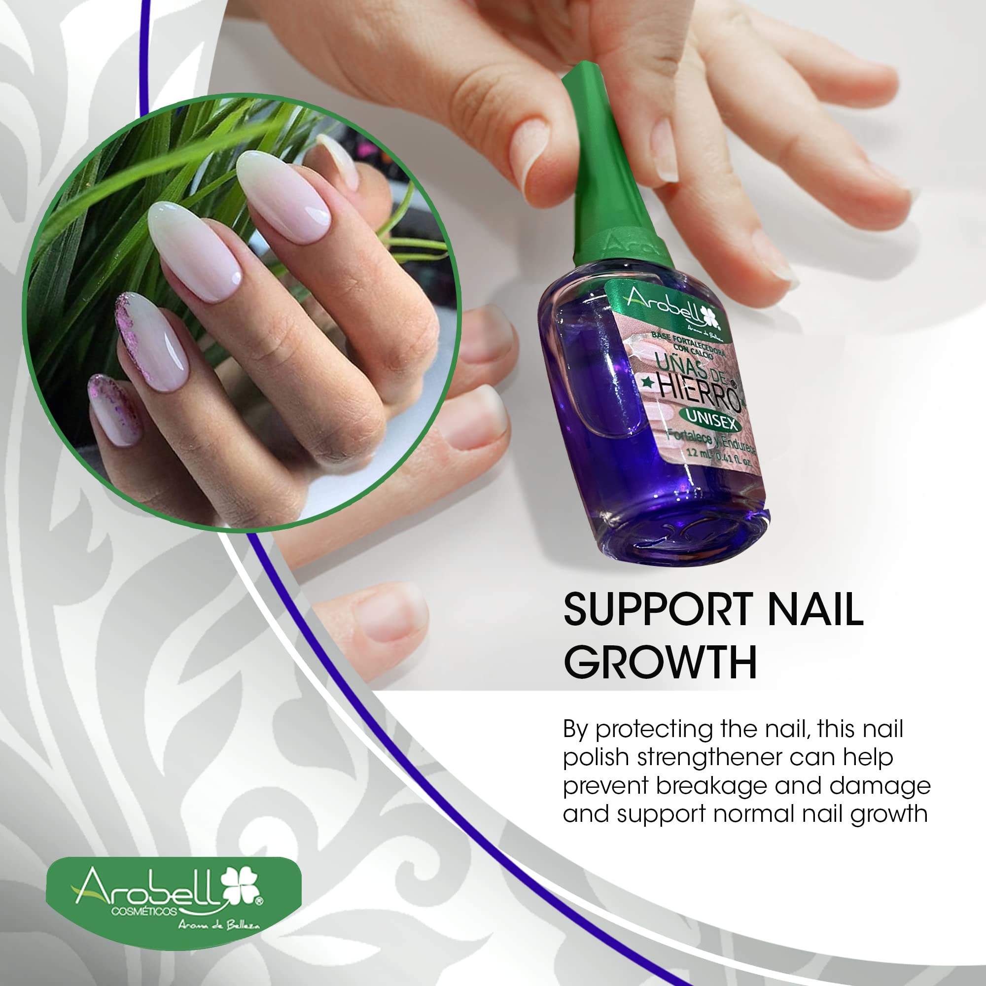 Best Iron Nail Hardener for Strong & Healthy Nails - 0.4oz Unisex Nail Strengthener - Perfect for Brittle Nails Care at Home or Salon