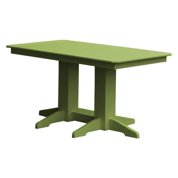 Eco-Friendly Recycled Plastic Rectangular Dining Table - Sustainable Outdoor/Indoor Furniture for Patio, Garden & Small Space Dining
