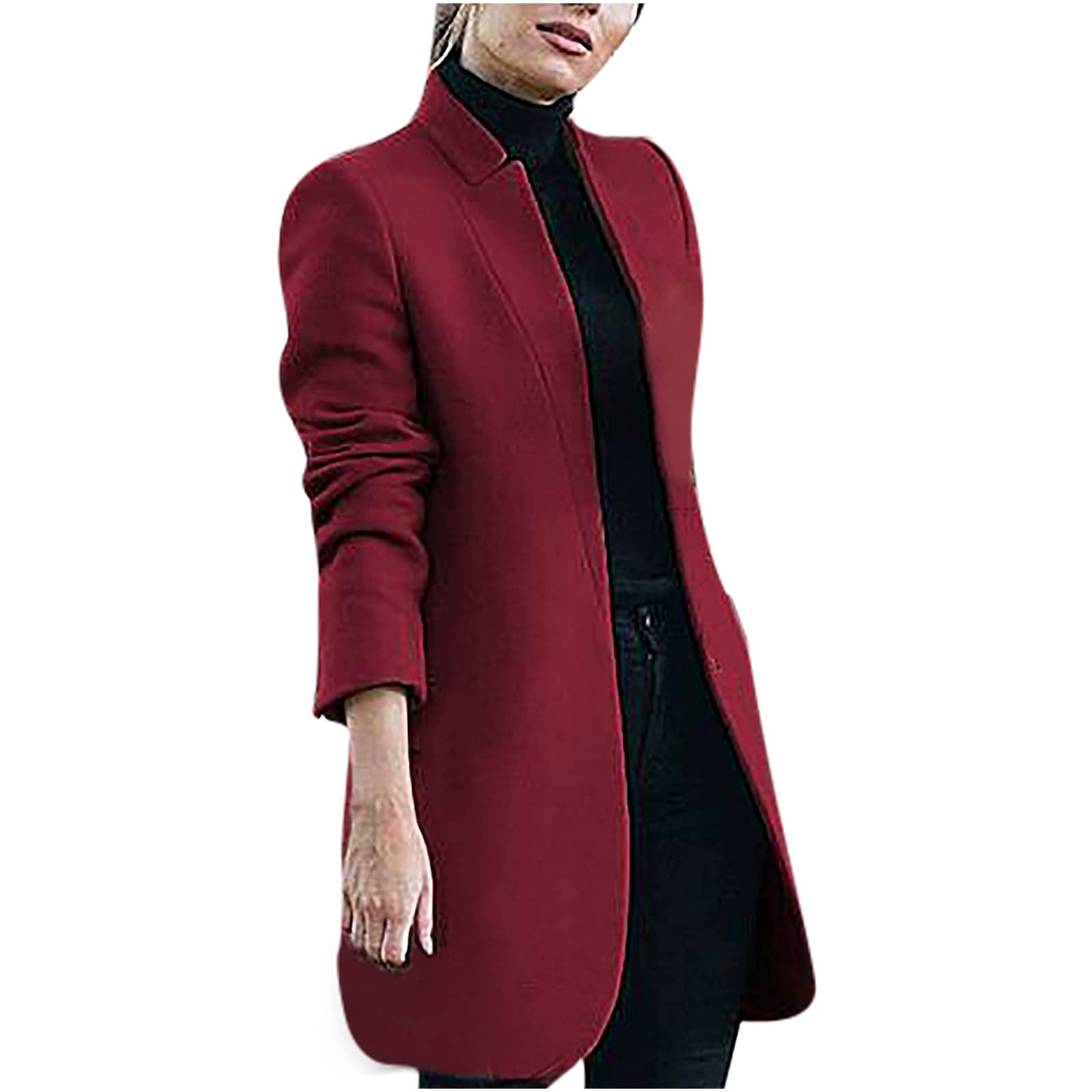Women's Tweed Blazer - Casual Long Sleeve Jacket for Work & Office Wear
